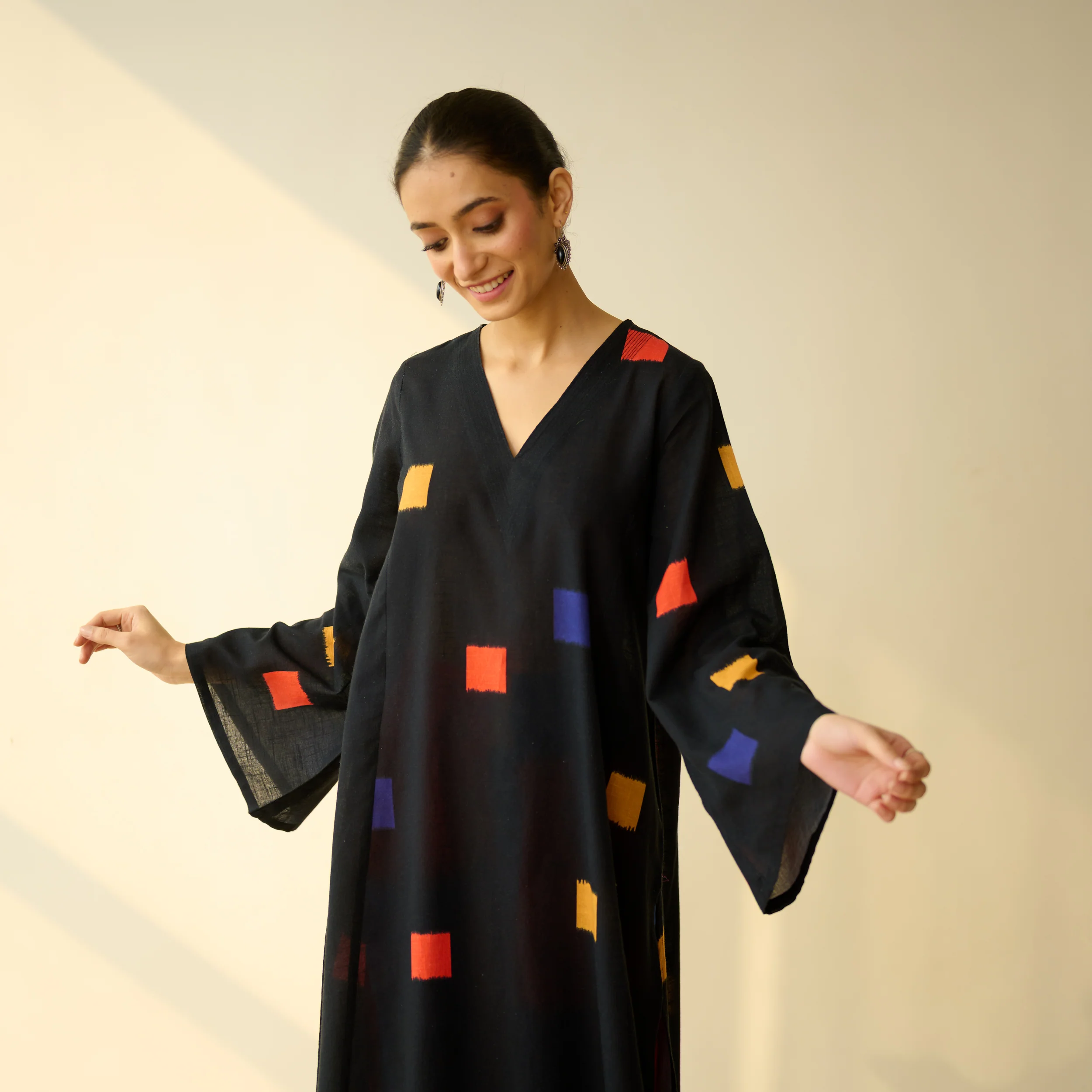 Ludo Pure Slub Cotton Kurta Set - Black - Image 2