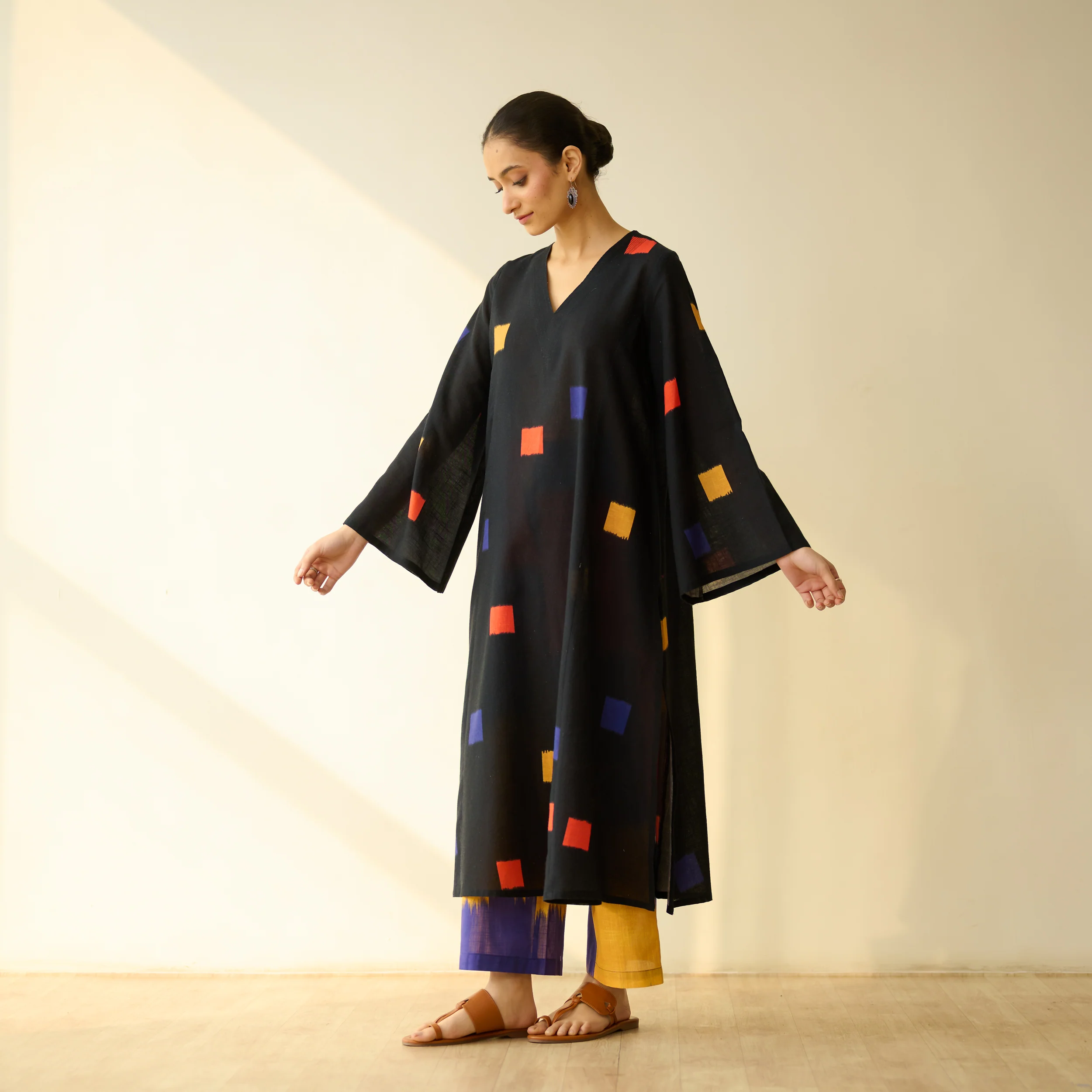 Ludo Pure Slub Cotton Kurta Set - Black - Image 4