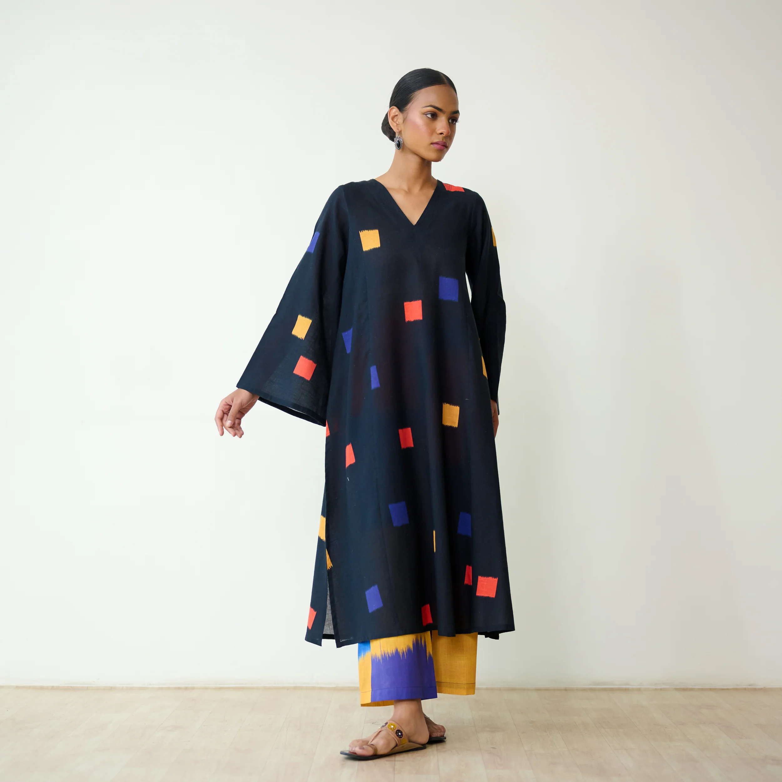 Ludo Pure Slub Cotton Kurta Set - Black - Image 5