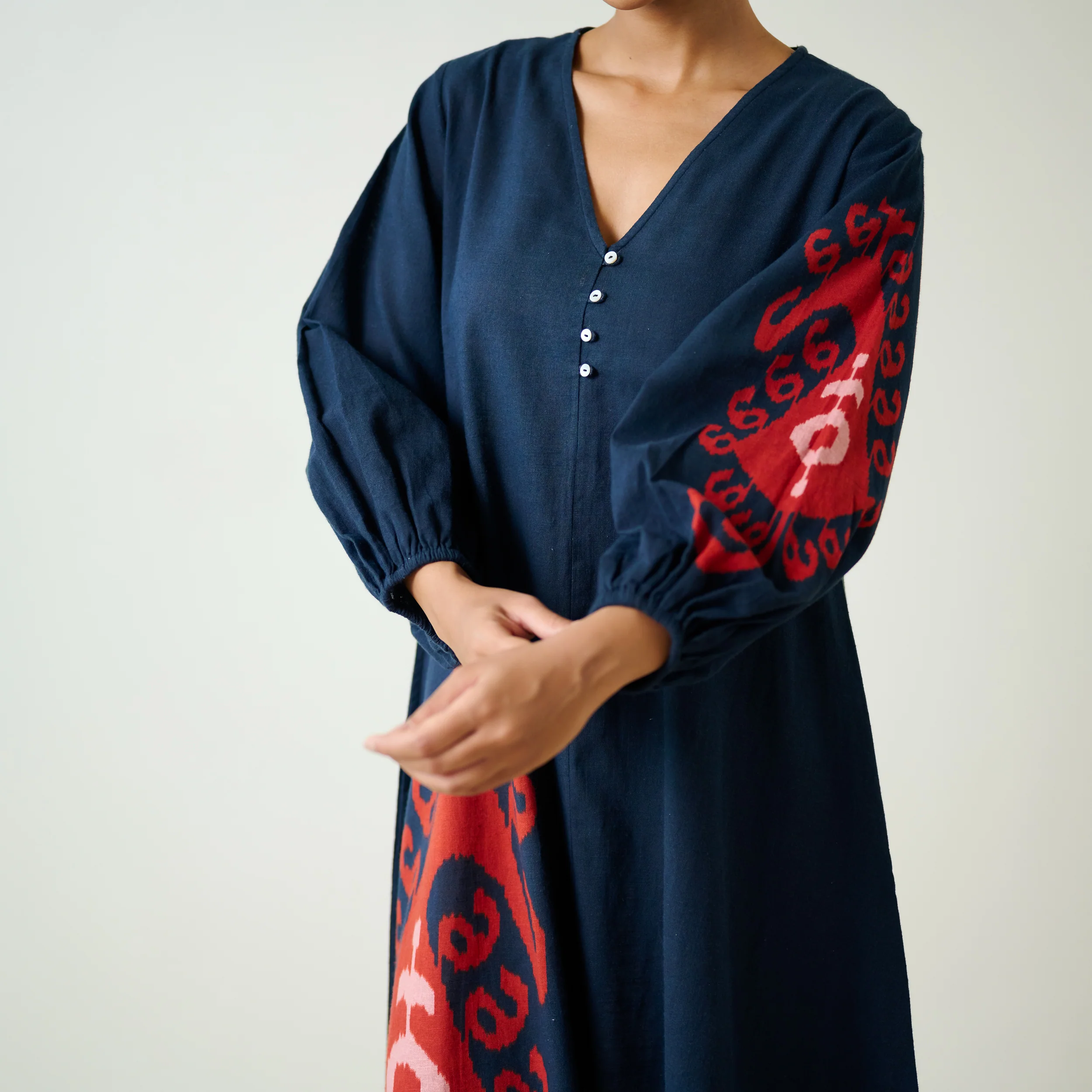 Mabel Slub Cotton Maxi Dress - Black - Image 2