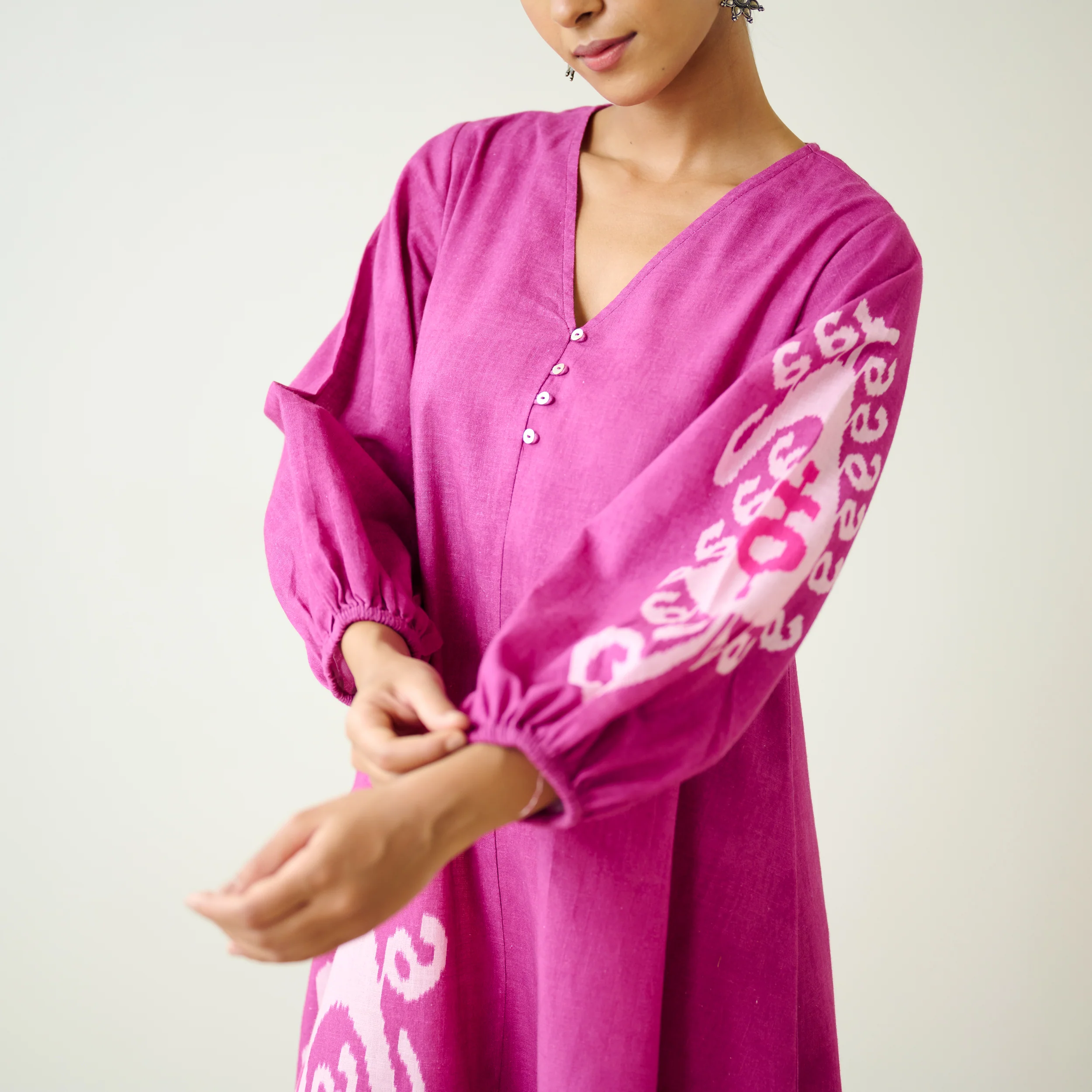 Mabel Slub Cotton Maxi Dress - Pink - Image 2