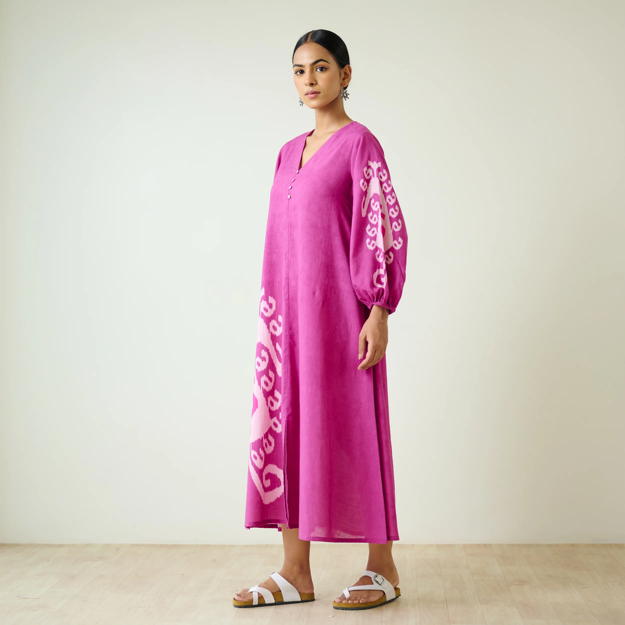 Mabel Slub Cotton Maxi Dress - Pink - Image 4