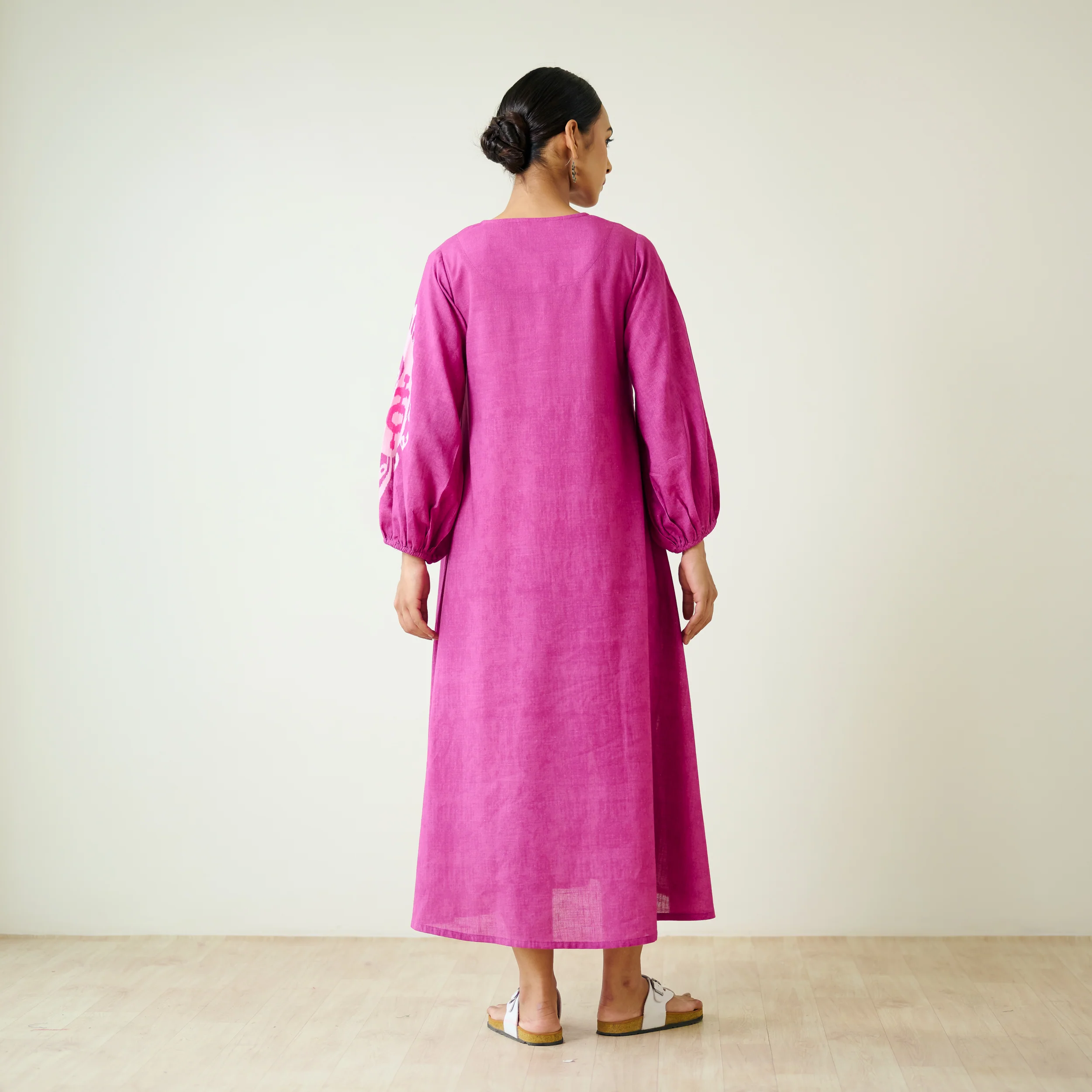 Mabel Slub Cotton Maxi Dress - Pink - Image 6