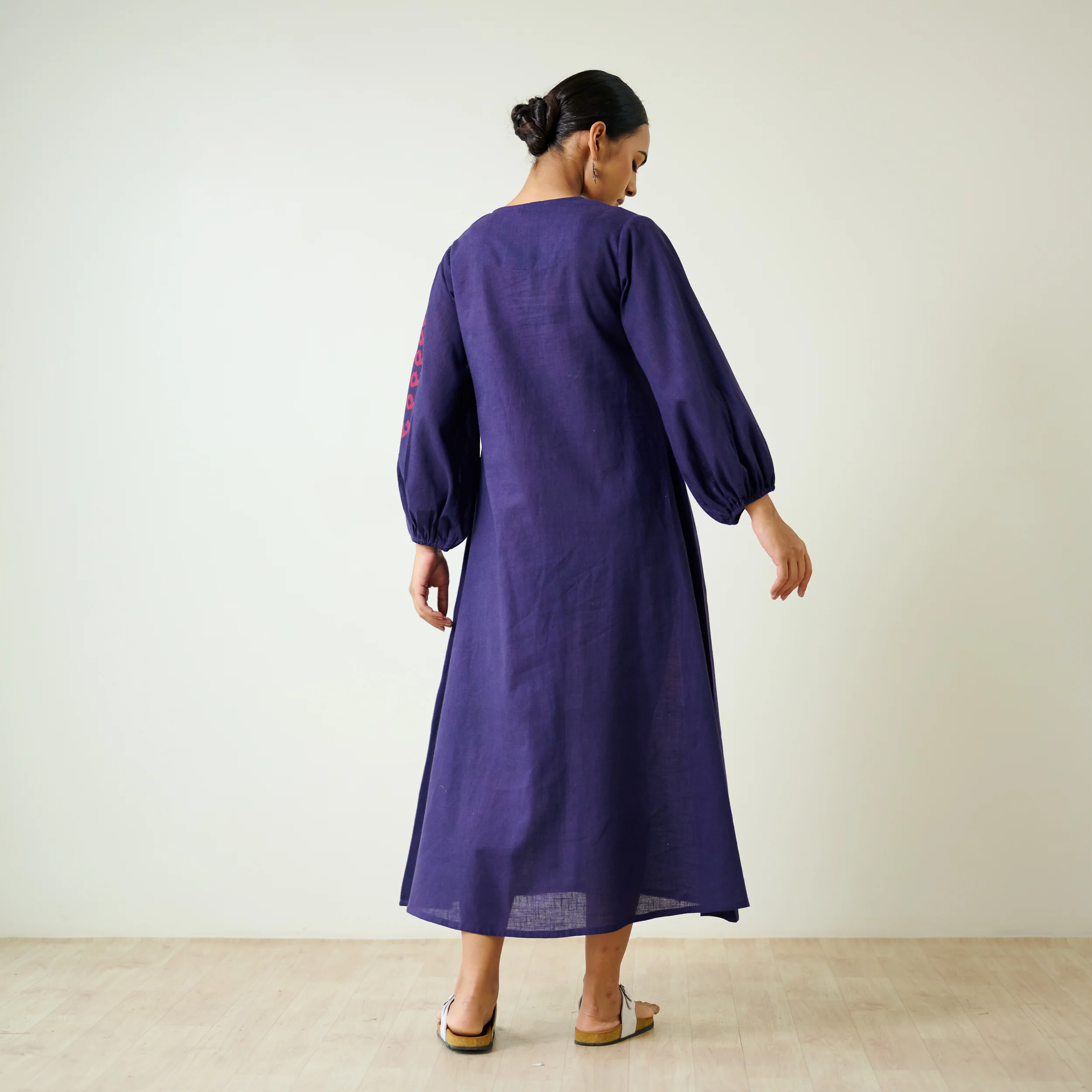 Mabel Slub Cotton Maxi Dress - Violet - Image 6