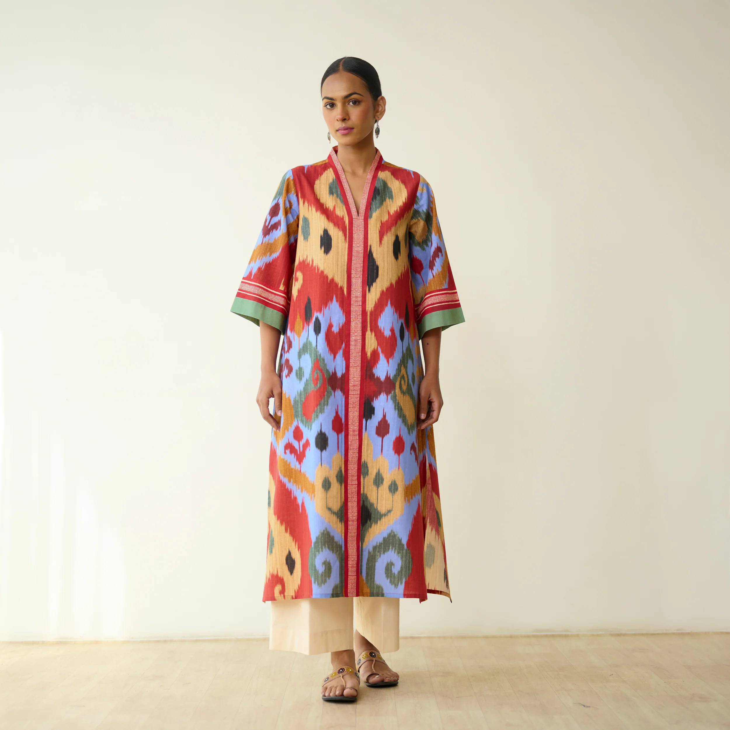 Maheeka Slub Cotton Kurta - Ocean Blue - Image 7