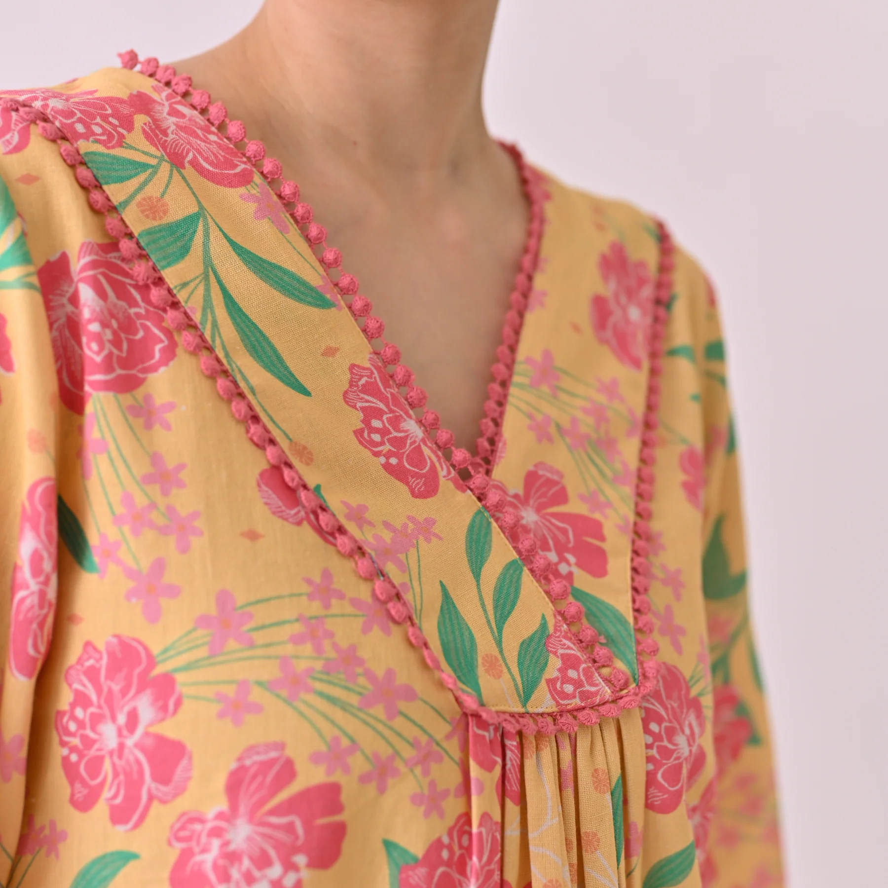 Mango Yellow Blooming Cotton Co-ord Set - Image 2