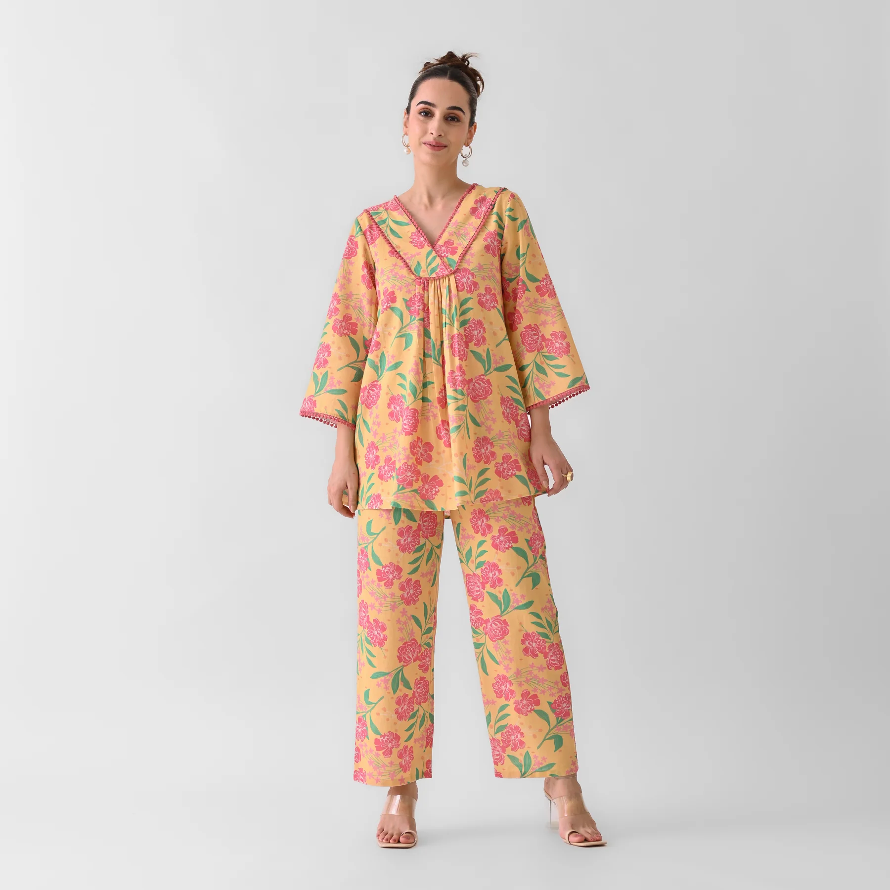 Mango Yellow Blooming Cotton Co-ord Set - Image 5