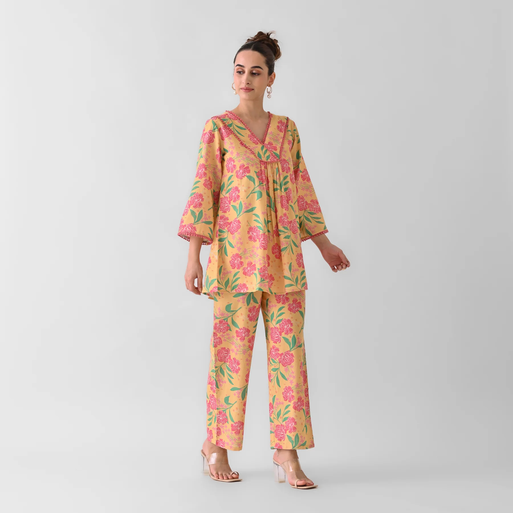 Mango Yellow Blooming Cotton Co-ord Set - Image 6