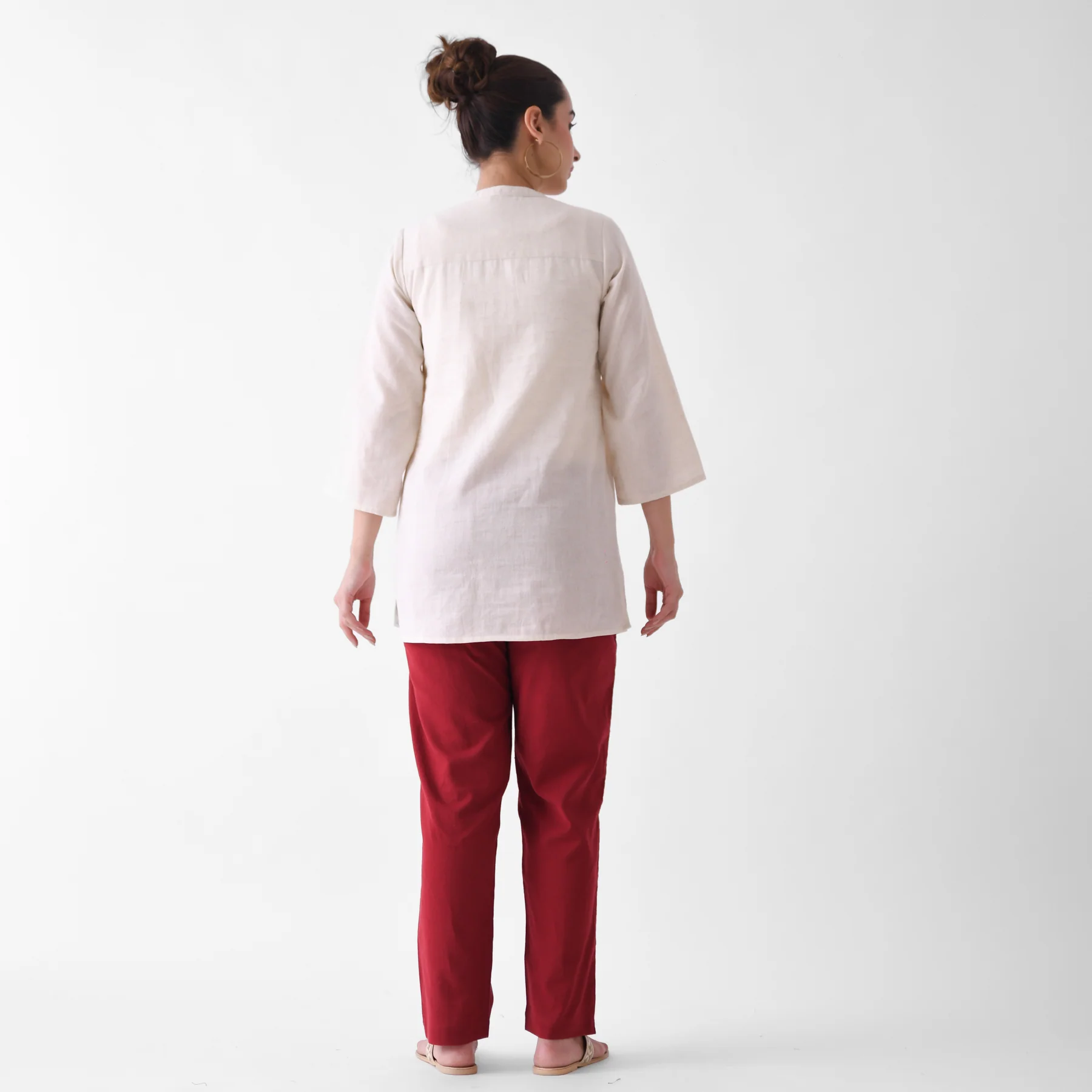 Maroon Cotton AMPM Pants - Image 5