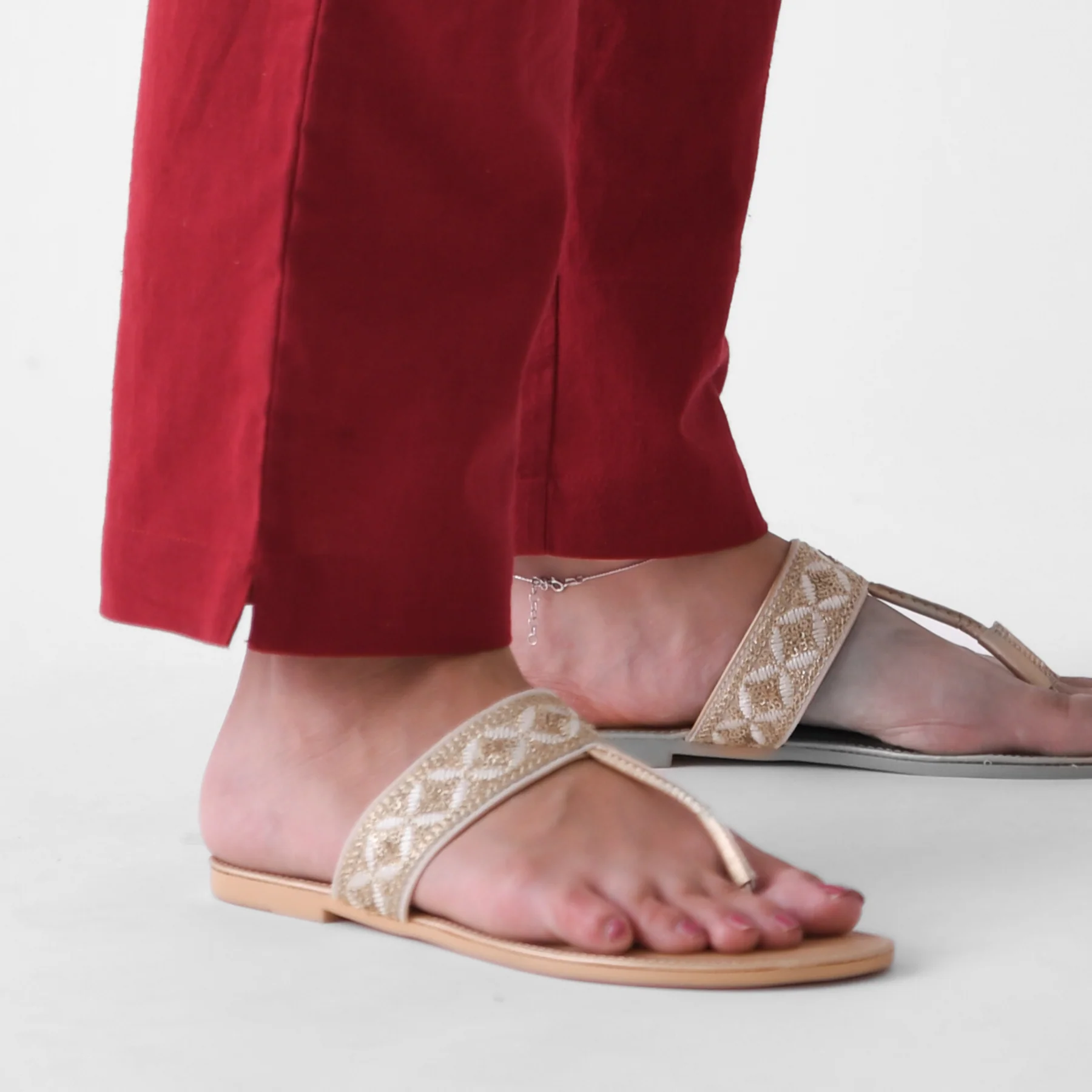 Maroon Cotton AMPM Pants - Image 8