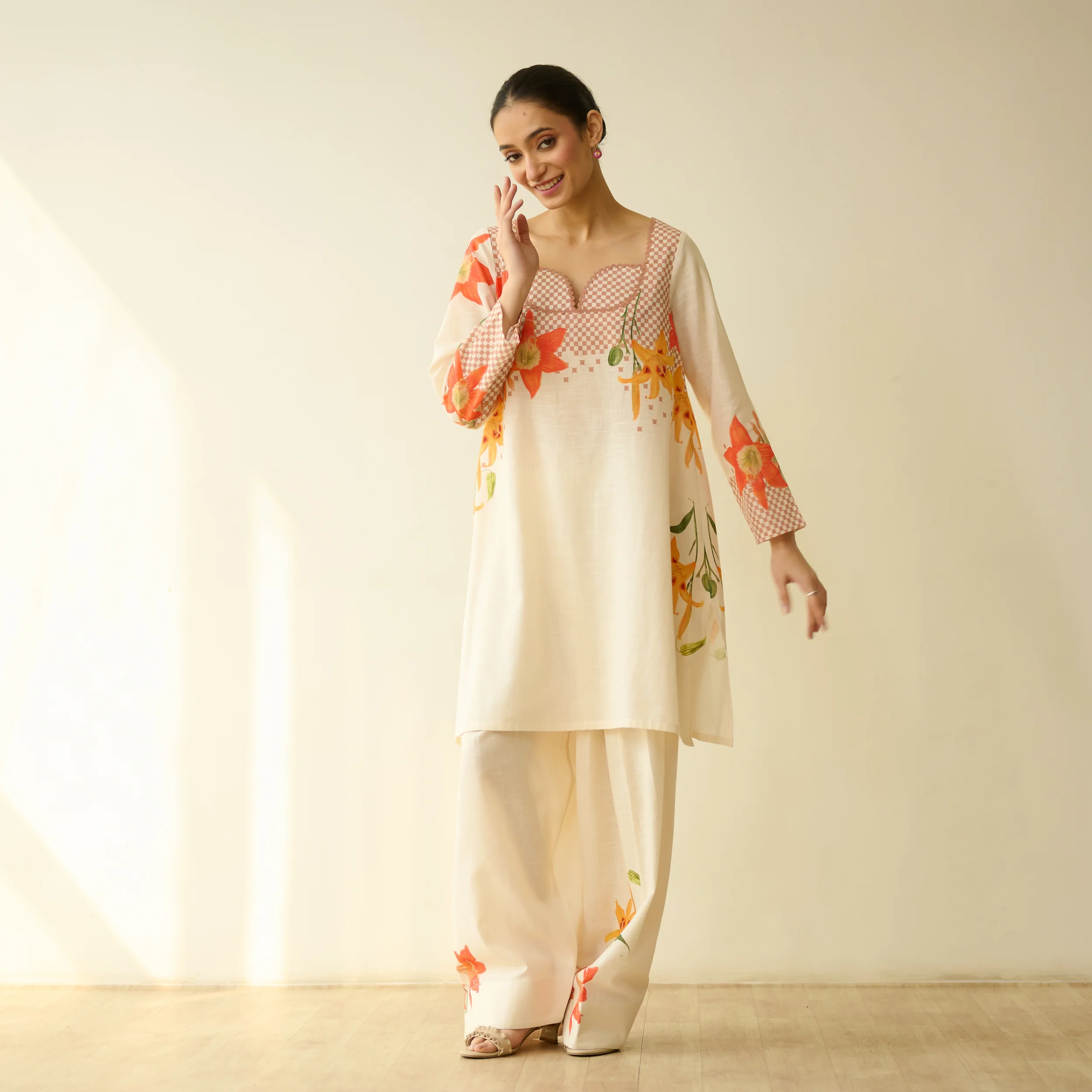 Masakali Slub Cotton Farsi Set - Tree Brown - Image 5