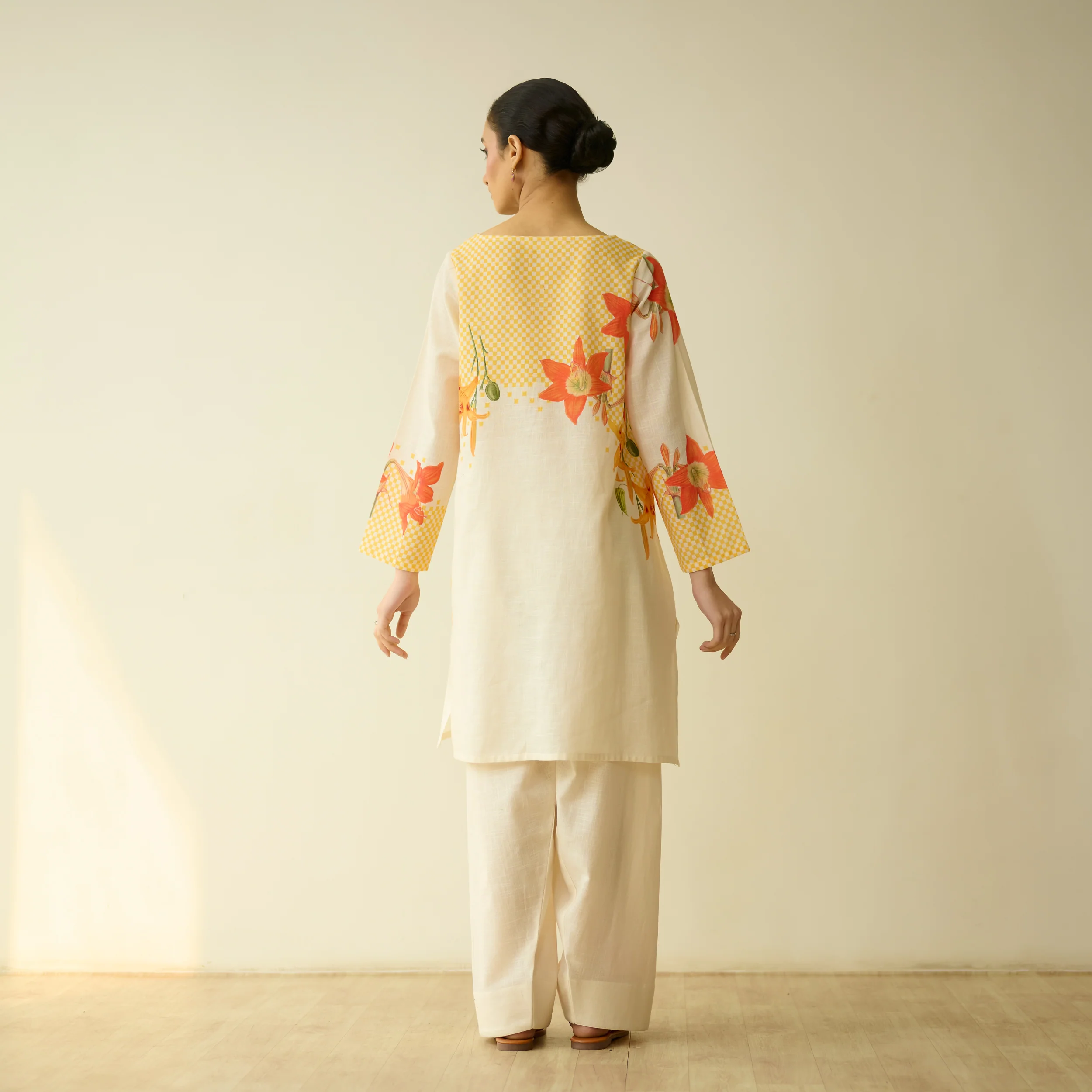 Masakali Slub Cotton Farsi Set - Turmeric Yellow - Image 10