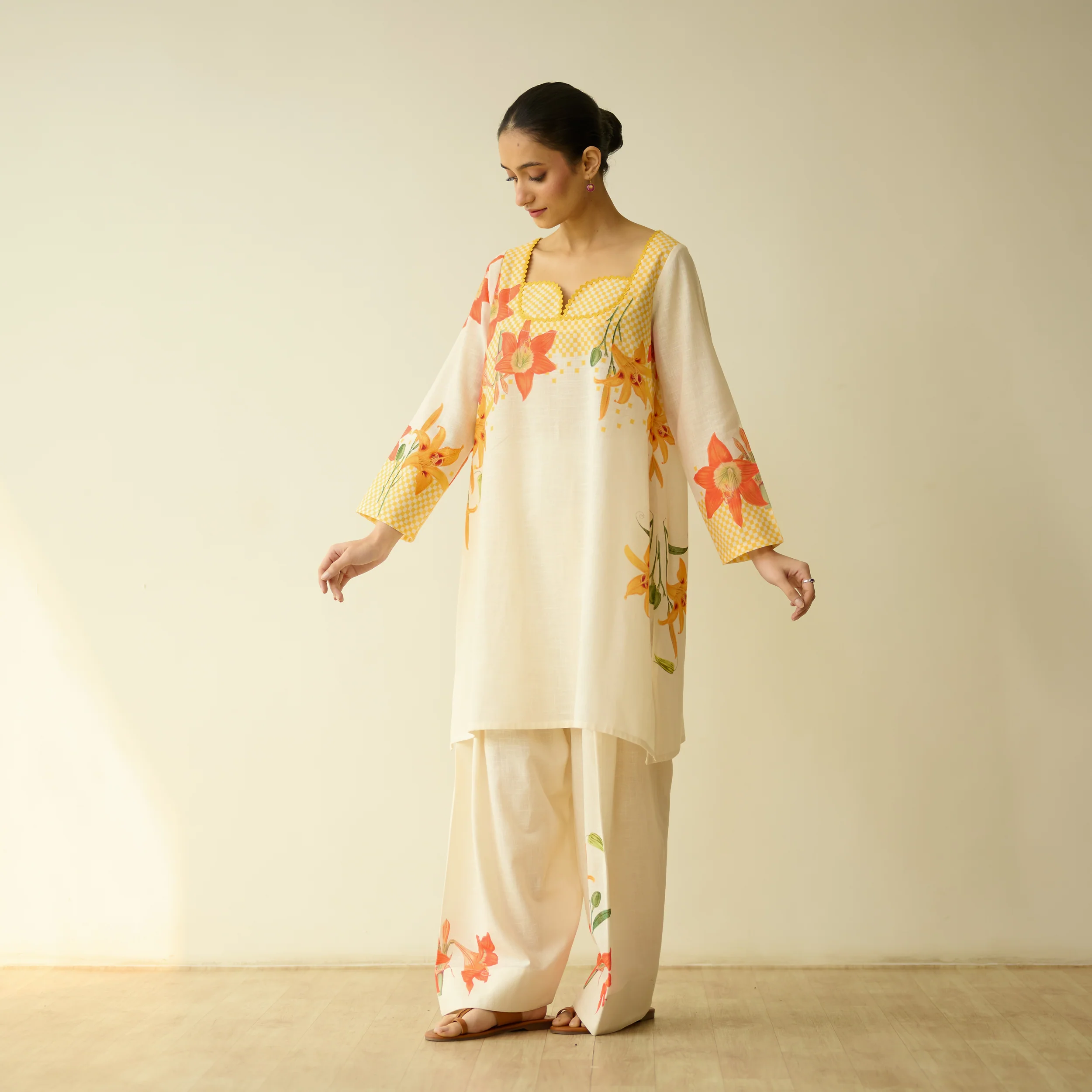 Masakali Slub Cotton Farsi Set - Turmeric Yellow - Image 8