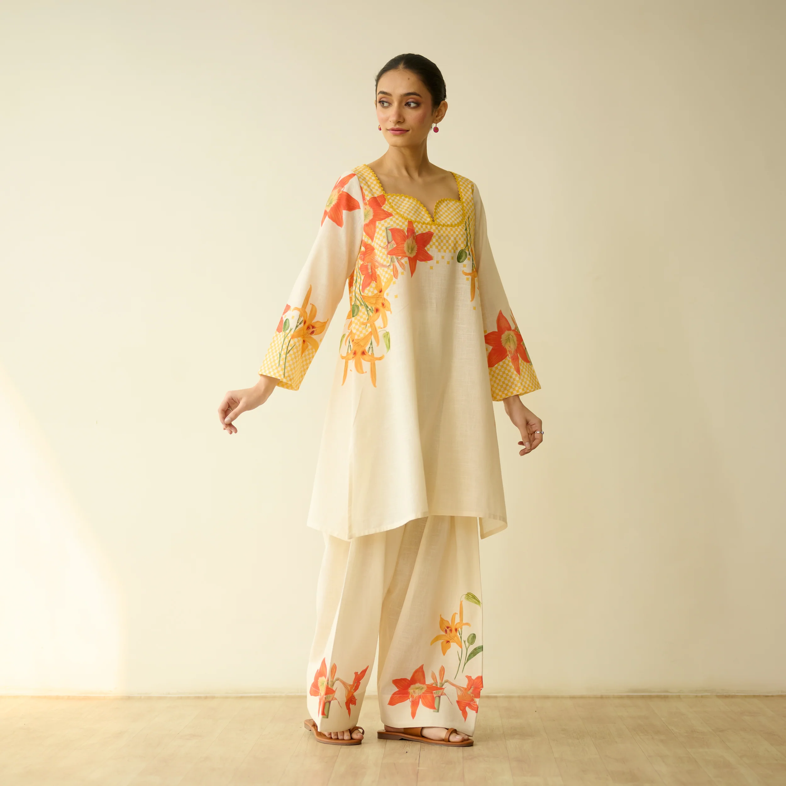 Masakali Slub Cotton Farsi Set - Turmeric Yellow - Image 9