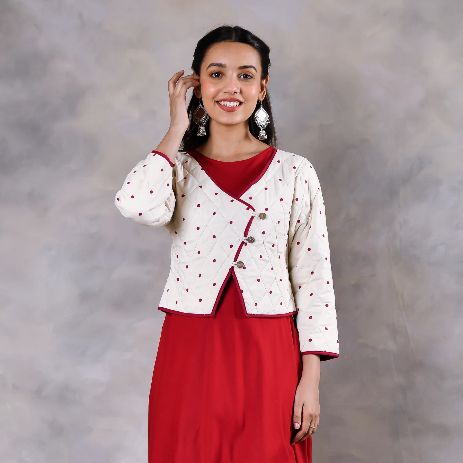 Mimosa Off White Quilted Jacket - Image 3