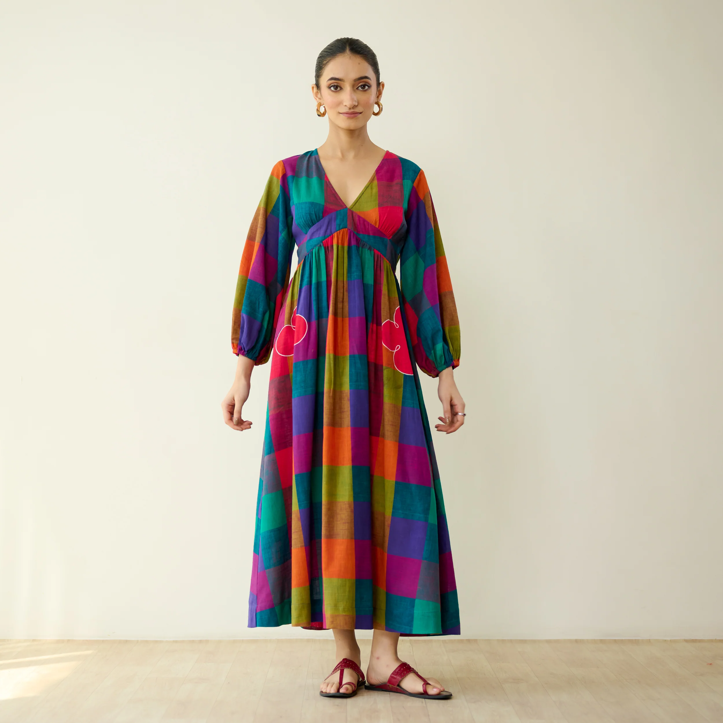 Mira Pure Slub Cotton Dress - Multicolour - Image 5