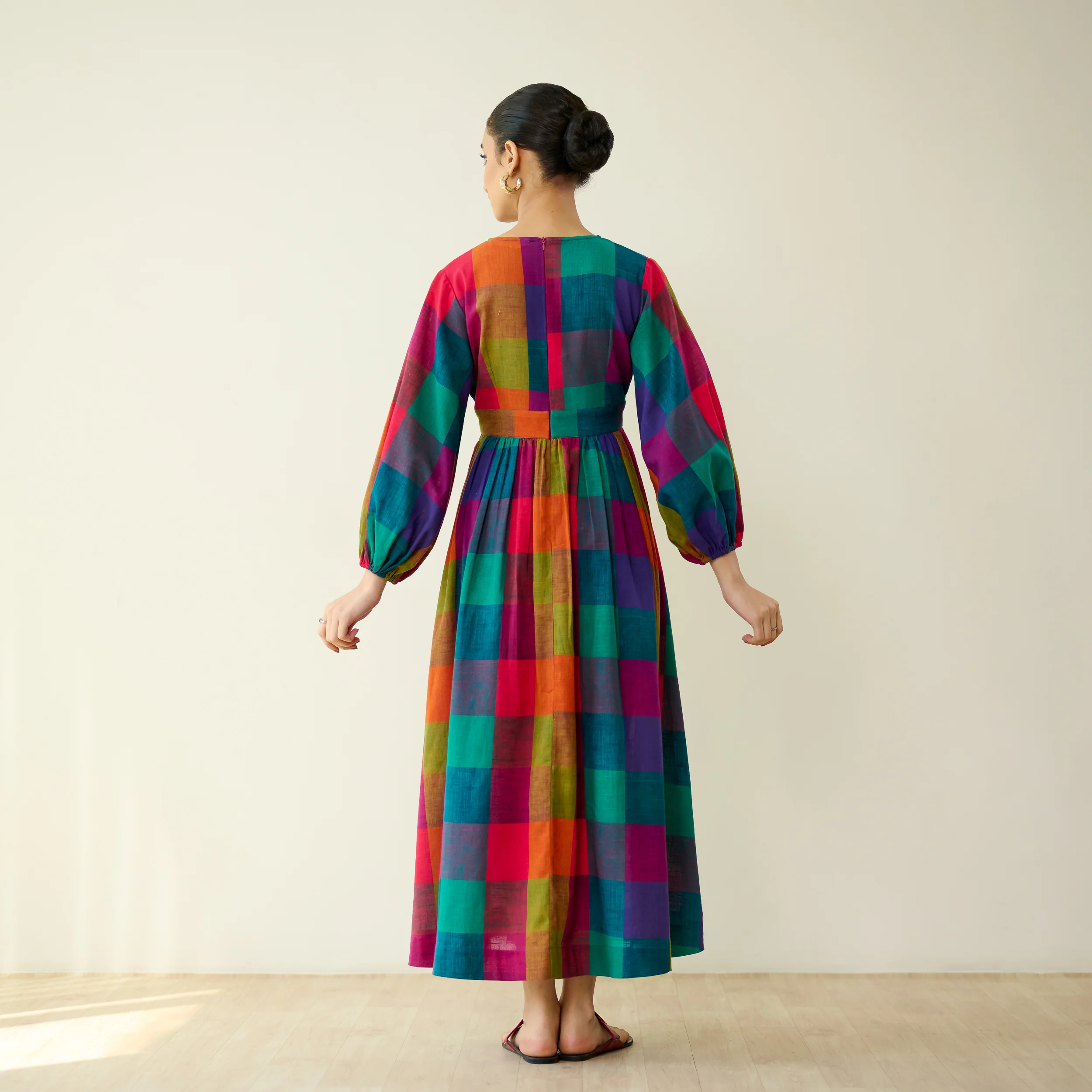 Mira Pure Slub Cotton Dress - Multicolour - Image 9