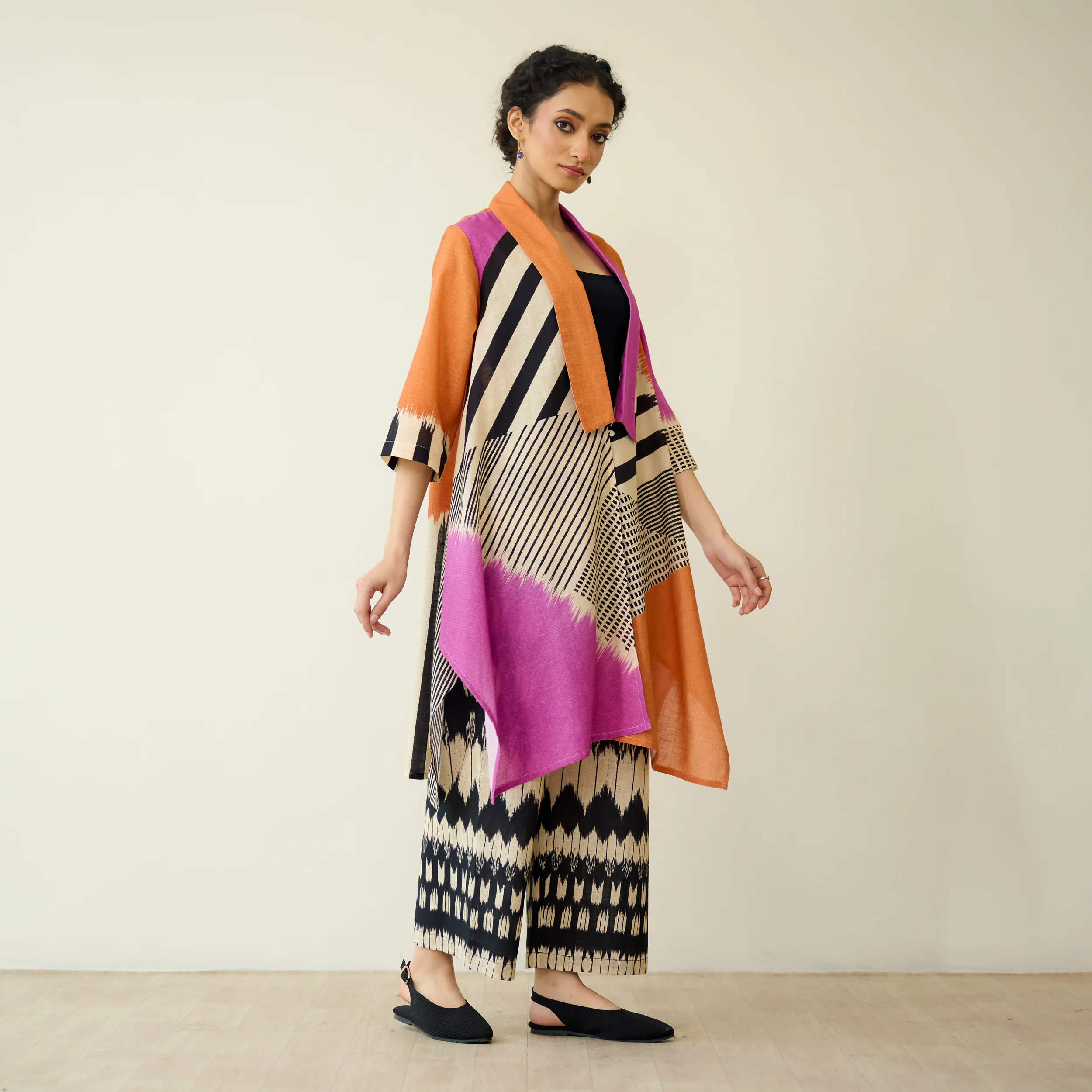 Mix and Match Slub Cotton Shrug Set - Tangerine & Candy Pink - Image 8