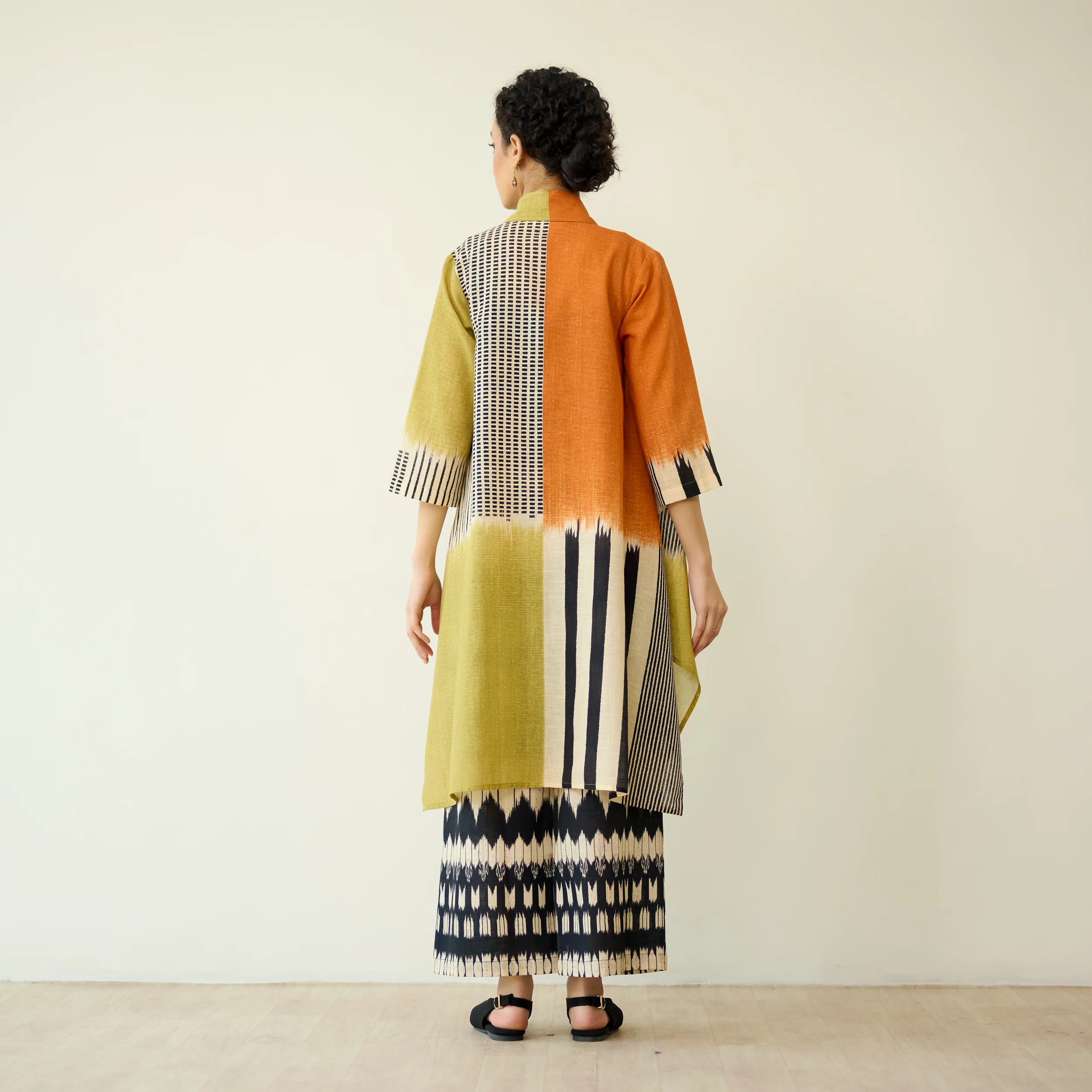 Mix and Match Slub Cotton Shrug Set - Tangerine & Heena - Image 4