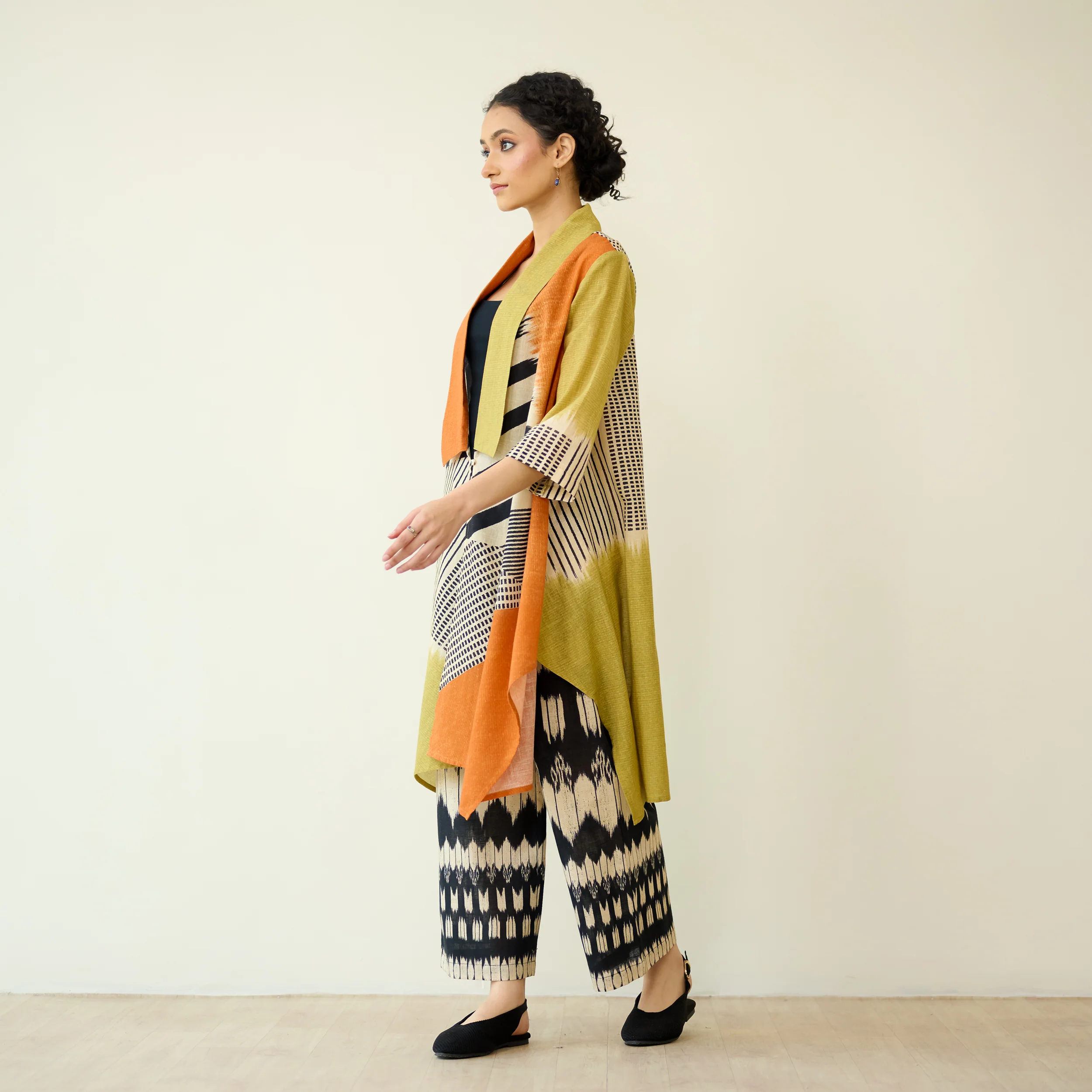 Mix and Match Slub Cotton Shrug Set - Tangerine & Heena - Image 8