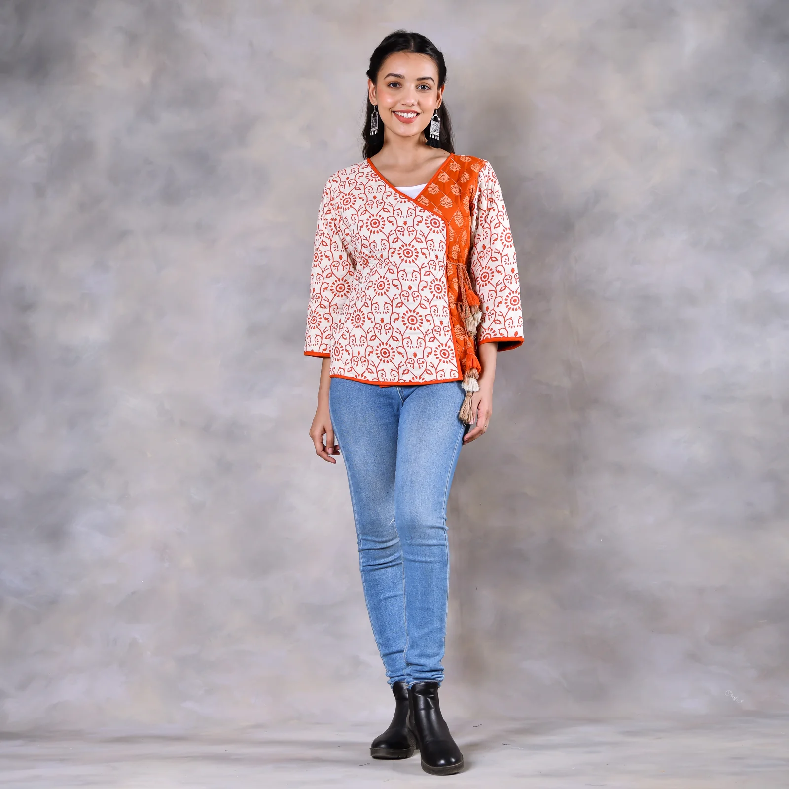 Morning Glory Off White & Rust Quilted Jacket - Image 6