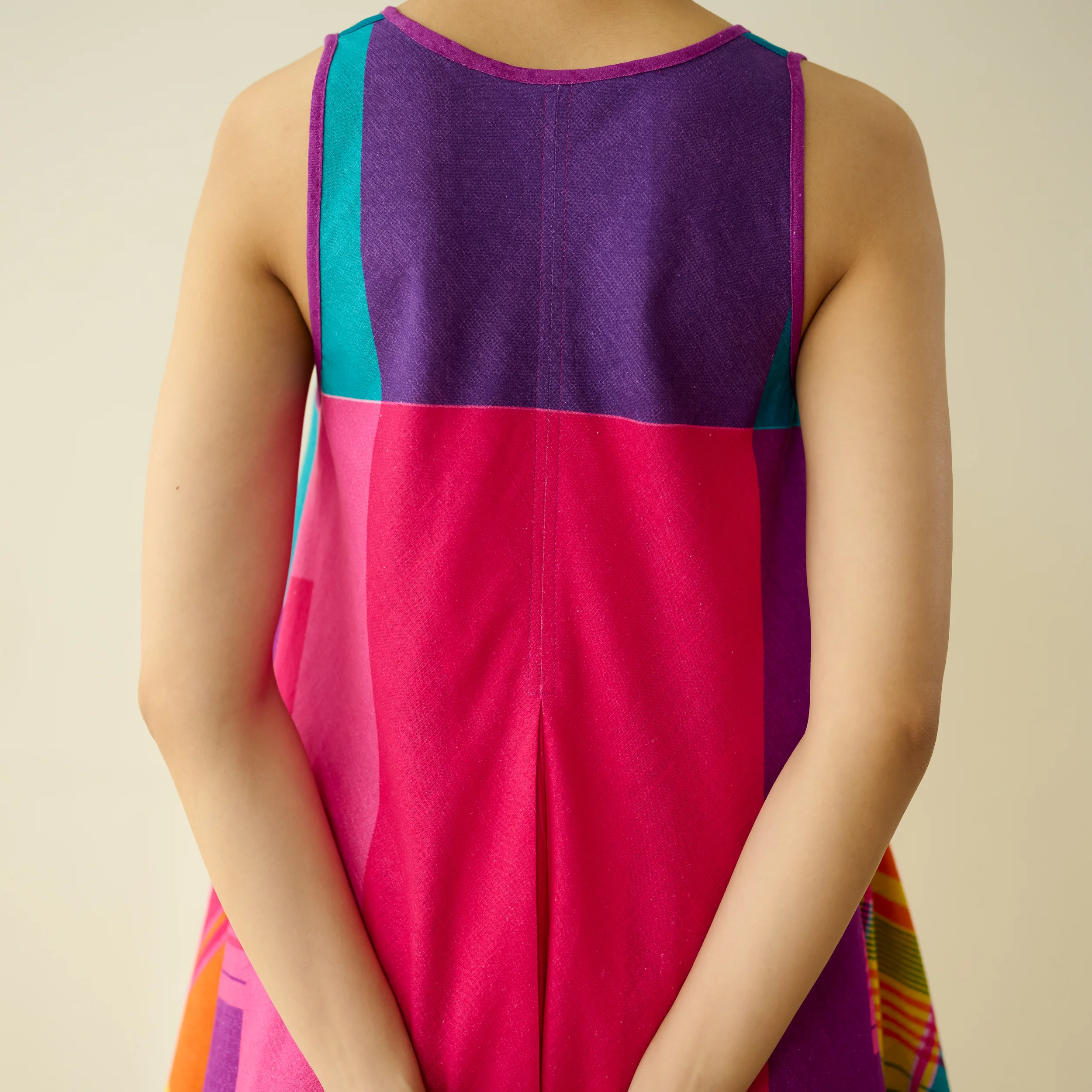 Mosaic Mood Pure Slub Cotton Kurta Set - Multicolour - Image 10