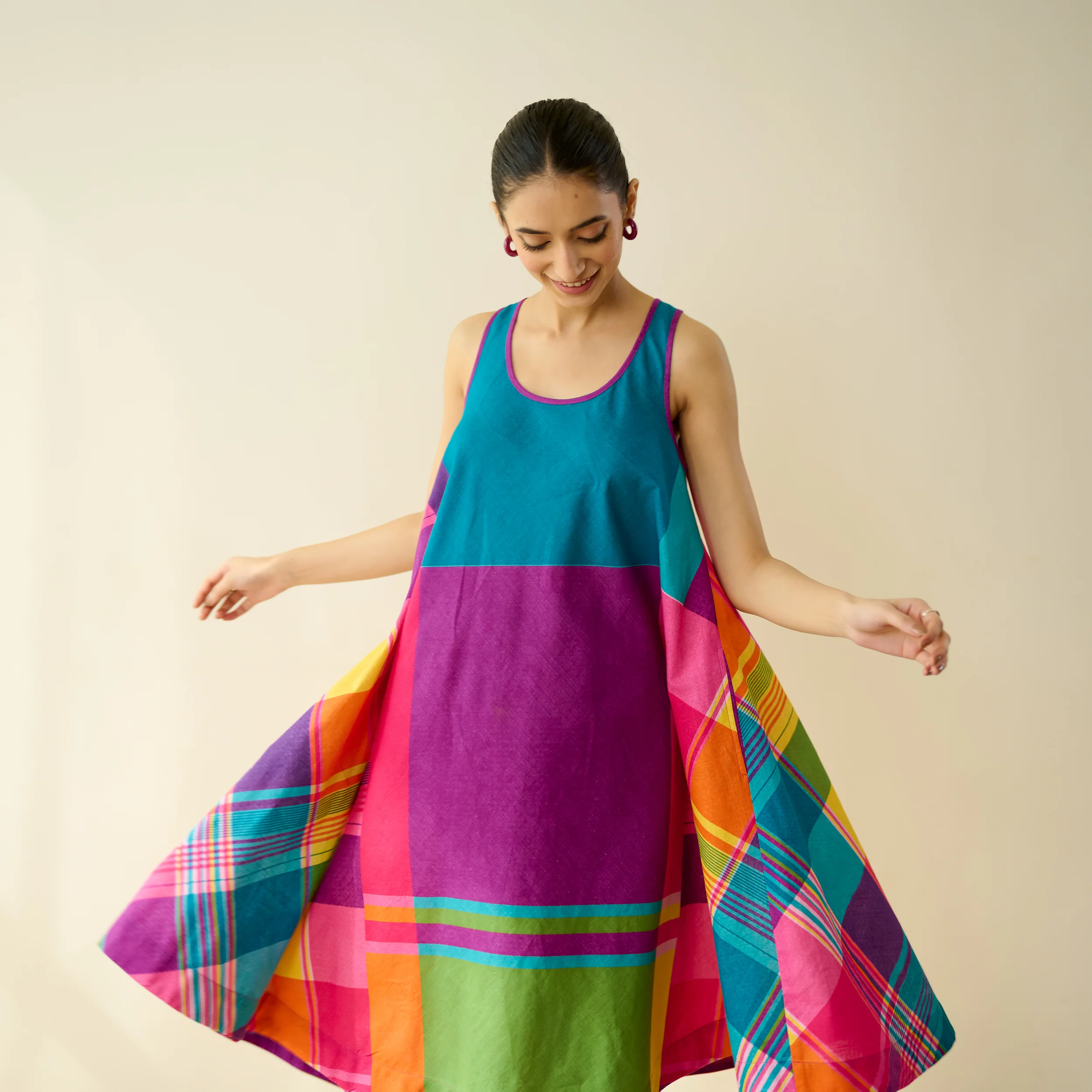 Mosaic Mood Pure Slub Cotton Kurta Set - Multicolour - Image 6