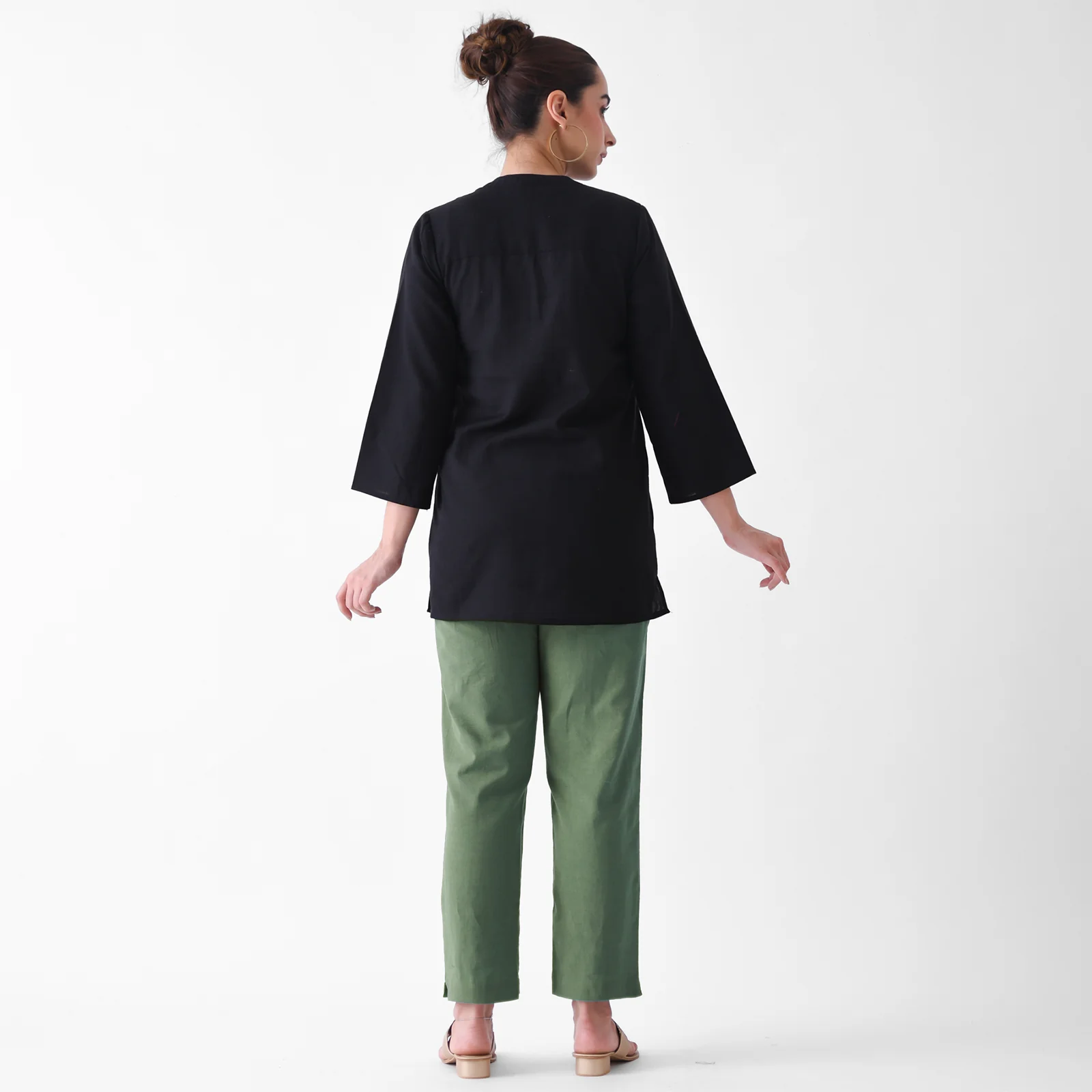 Moss Green Cotton AMPM Pants - Image 7