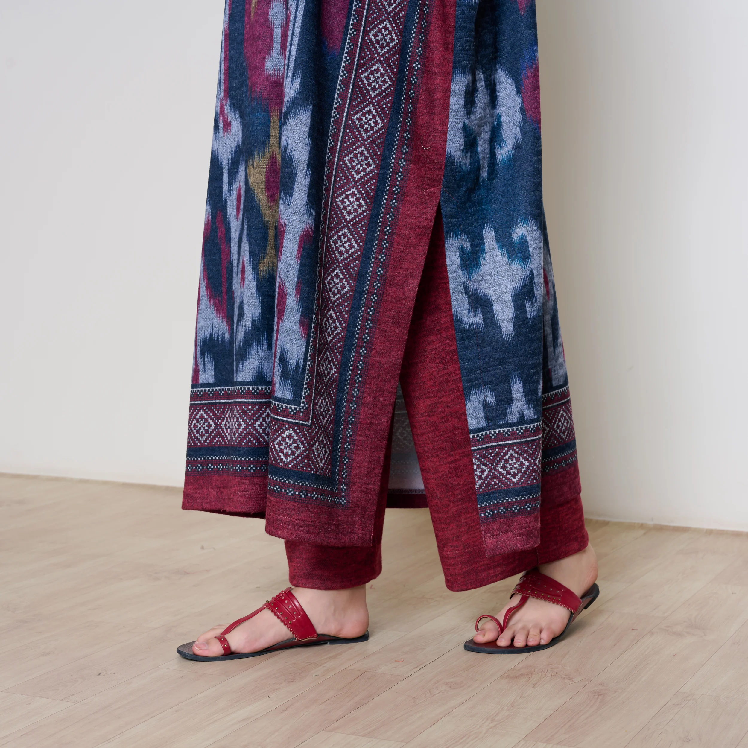 Murmur Woollen Hand Embroidered Long Kurta - Black - Image 5