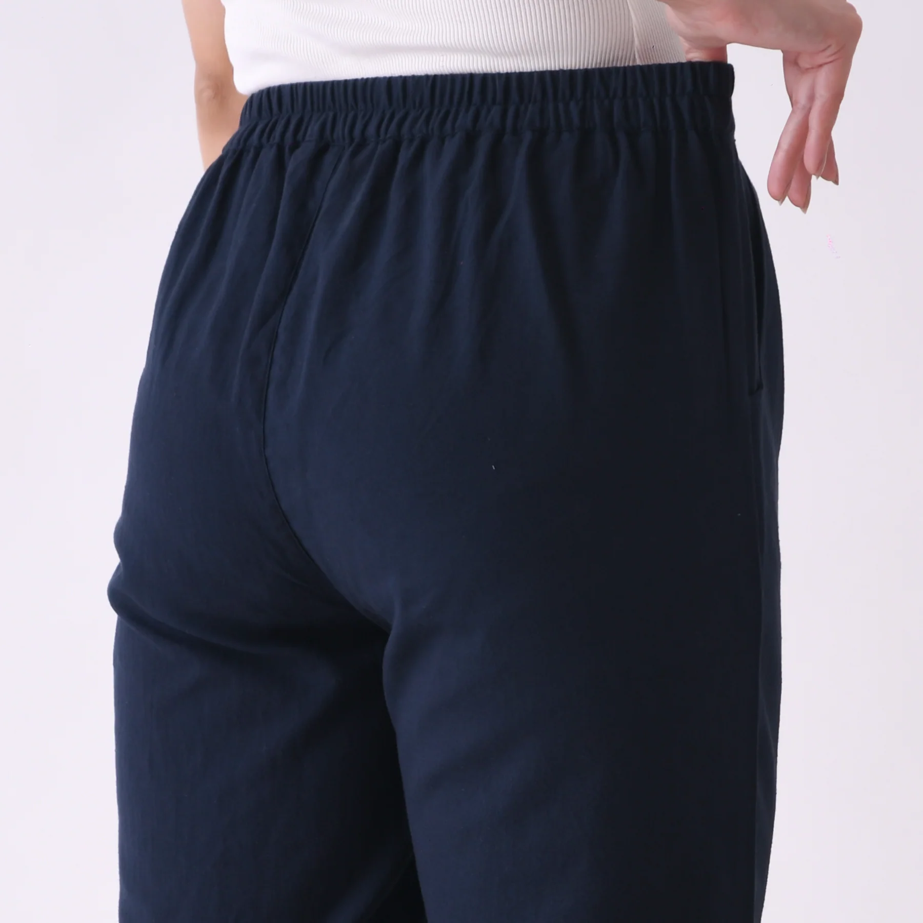 Navy Cotton AMPM Pants - Image 7