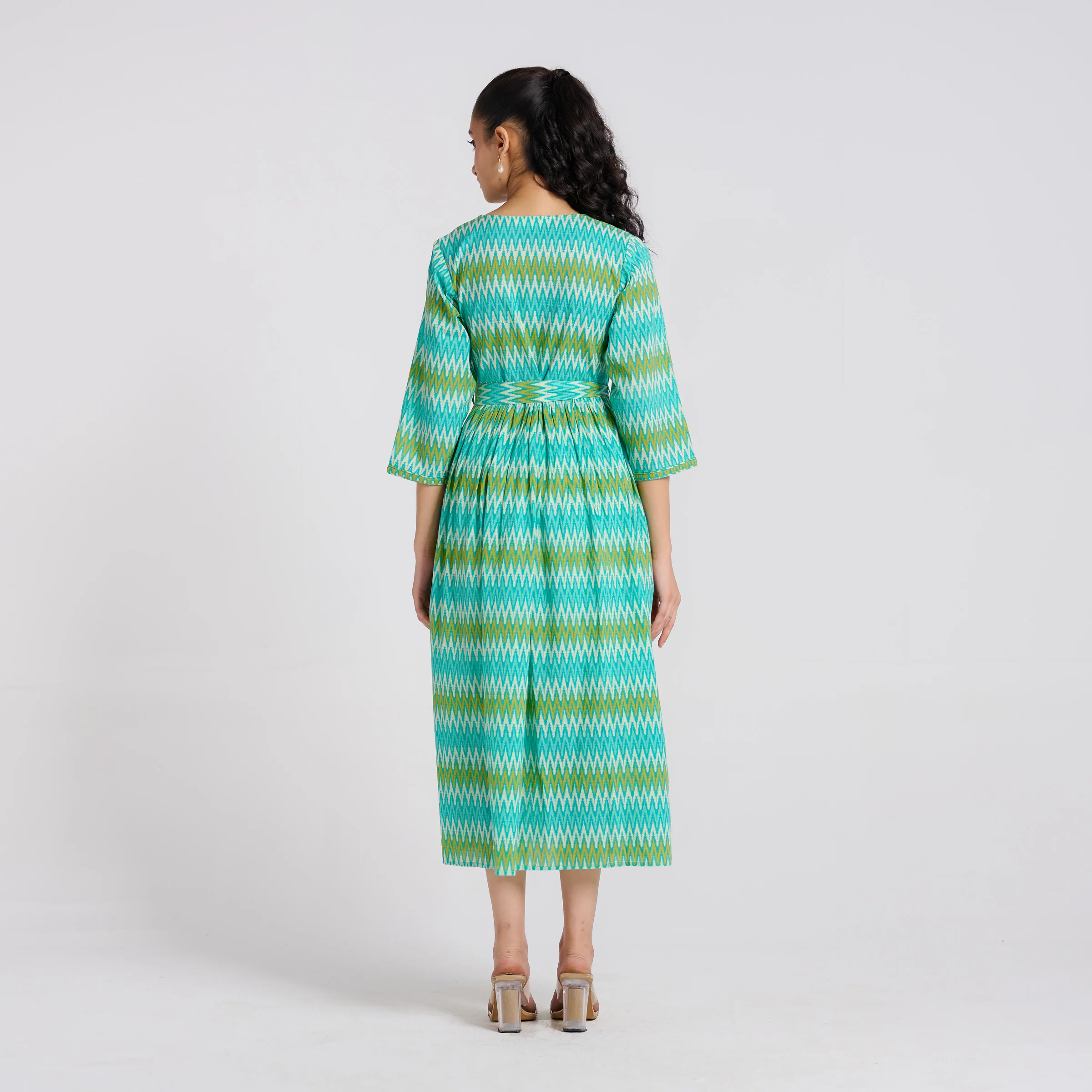 Ocean Wrap Cotton Dress - Image 6