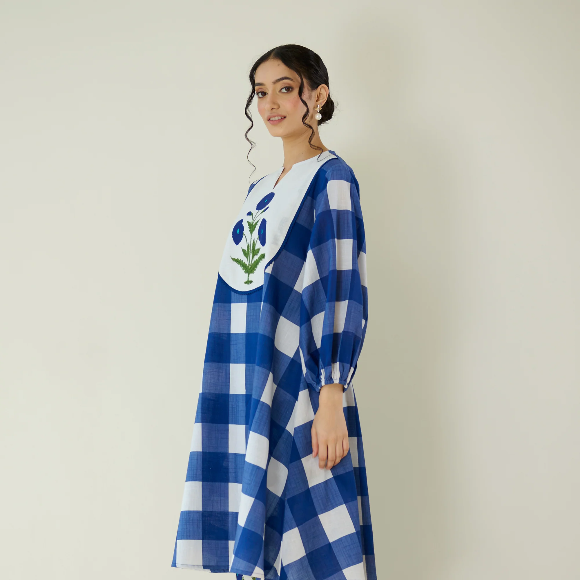 Old School Slub Cotton Kurta - Classic Indigo - Image 4