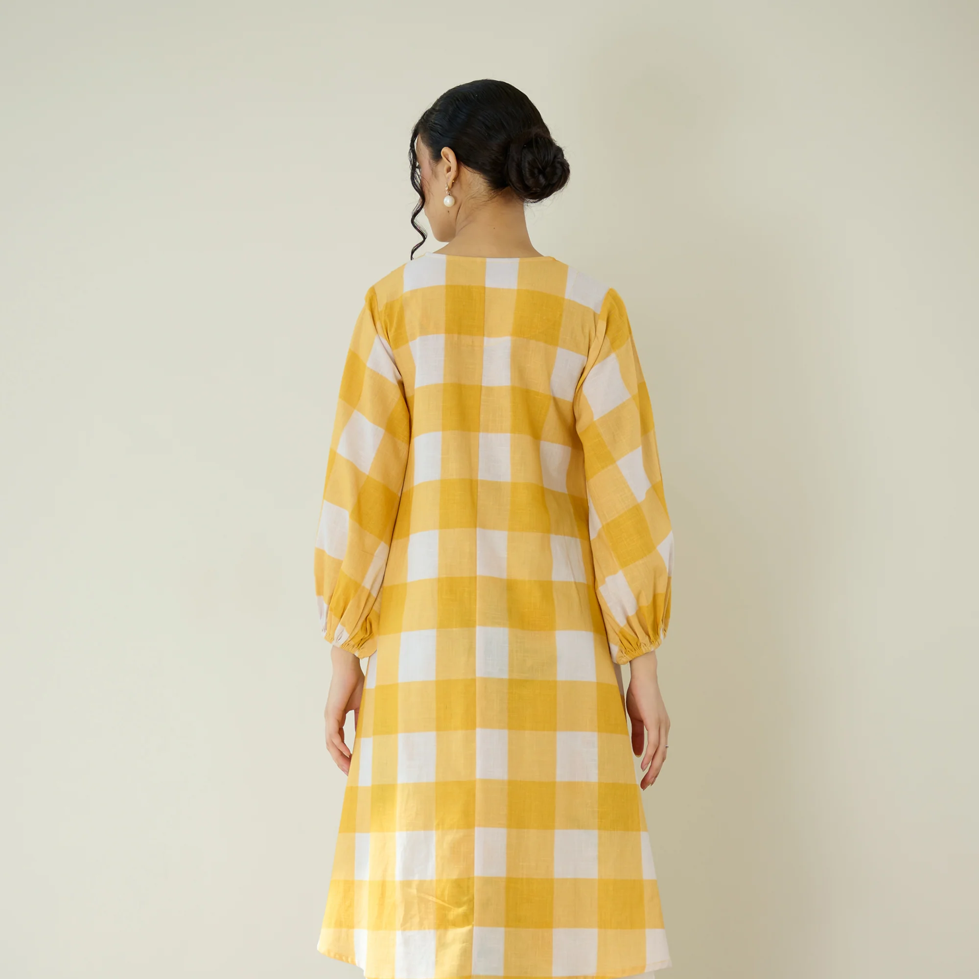 Old School Slub Cotton Kurta - Mango Yellow - Image 6