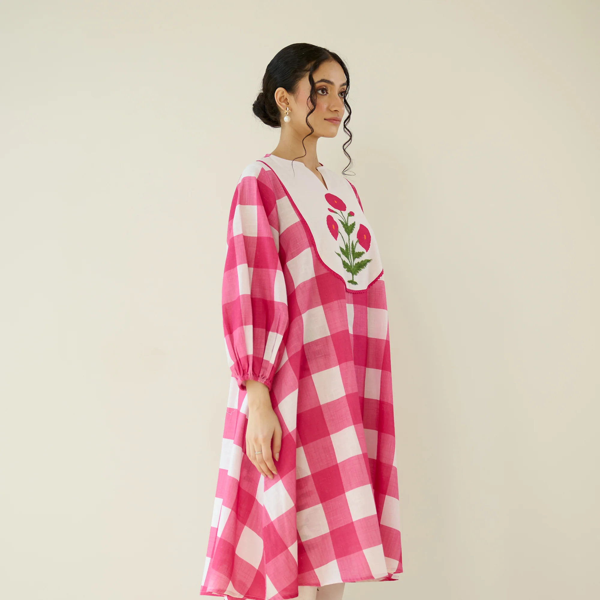 Old School Slub Cotton Kurta - Rose Pink - Image 4