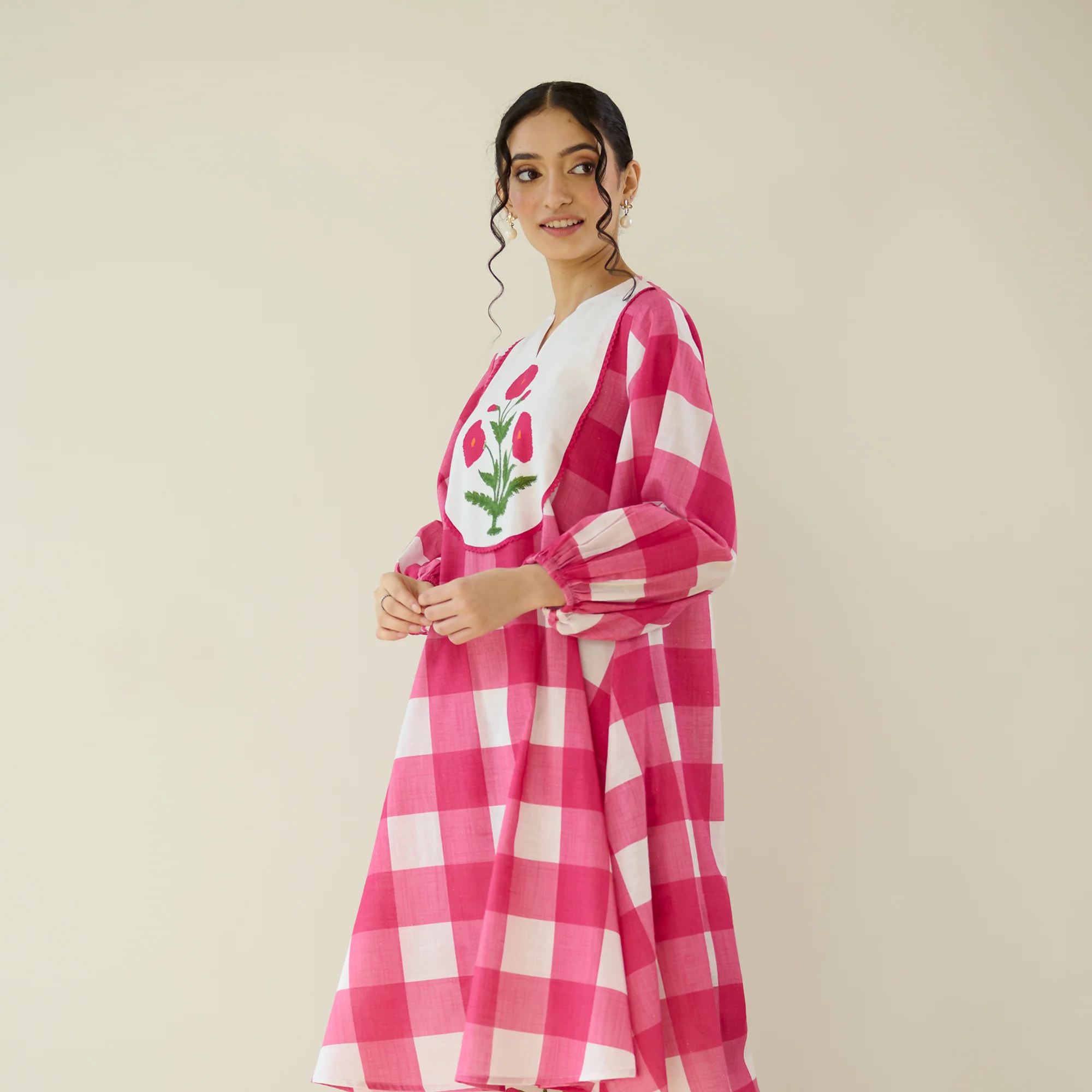 Old School Slub Cotton Kurta - Rose Pink - Image 5