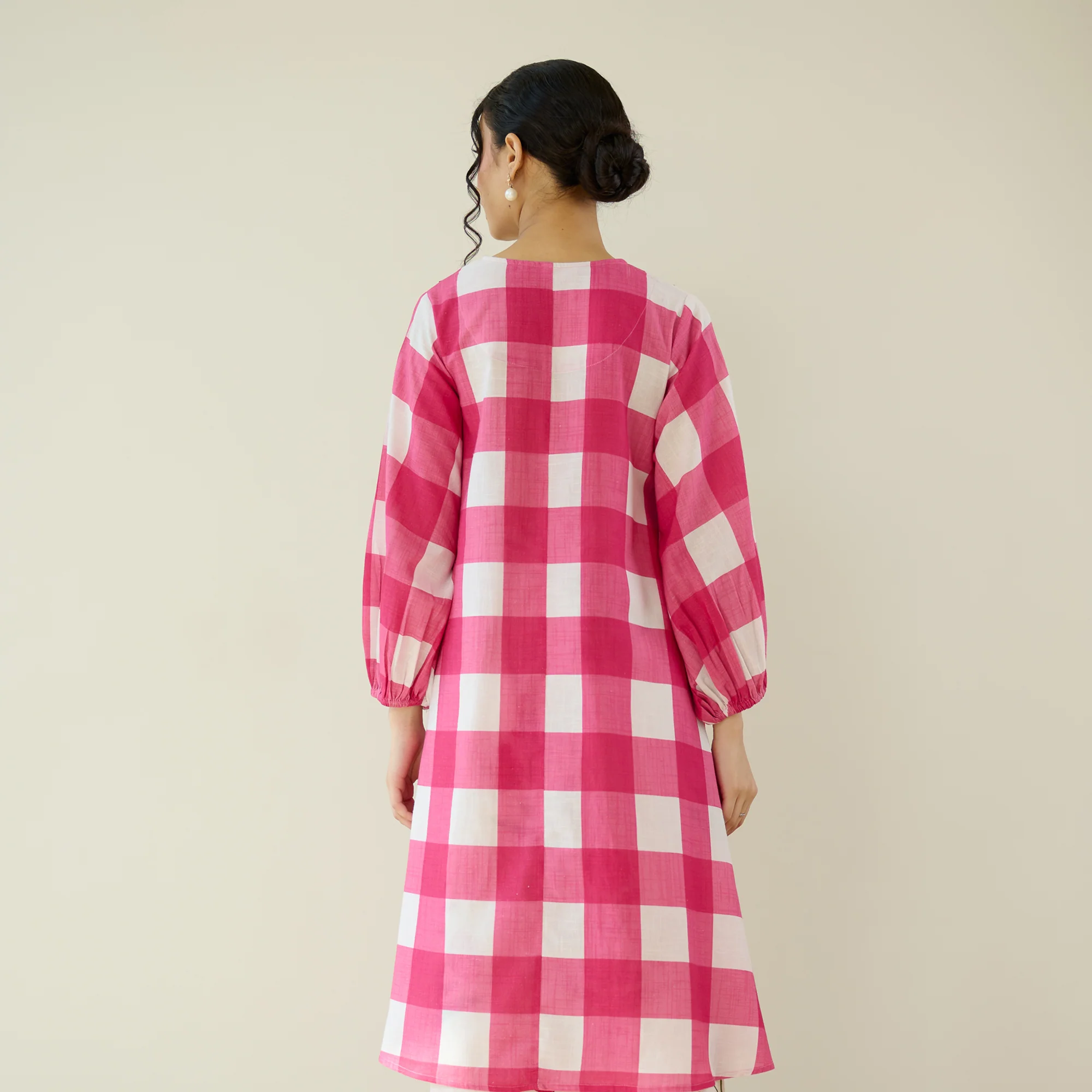 Old School Slub Cotton Kurta - Rose Pink - Image 6