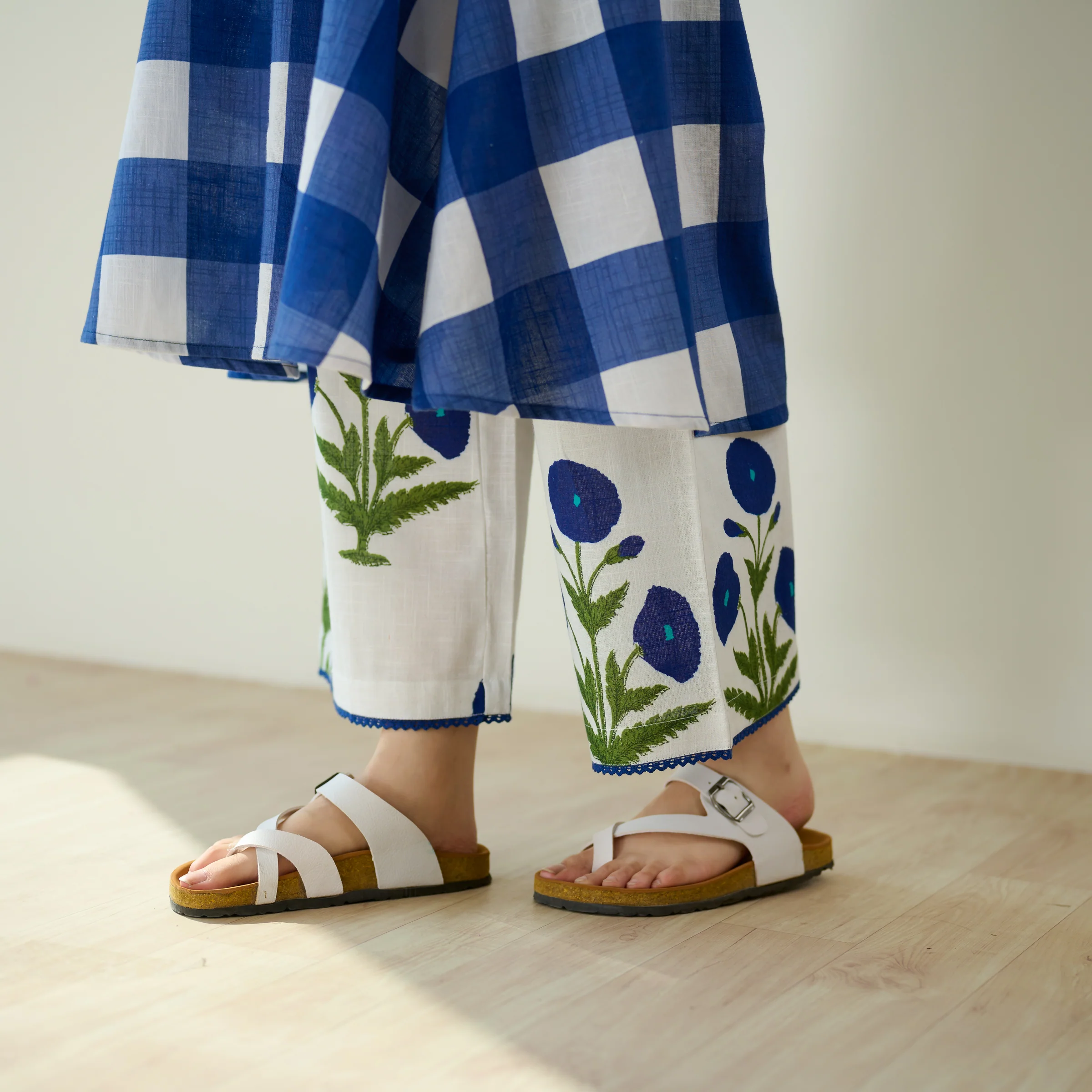 Old School Slub Cotton Kurta Set - Classic Indigo - Image 4