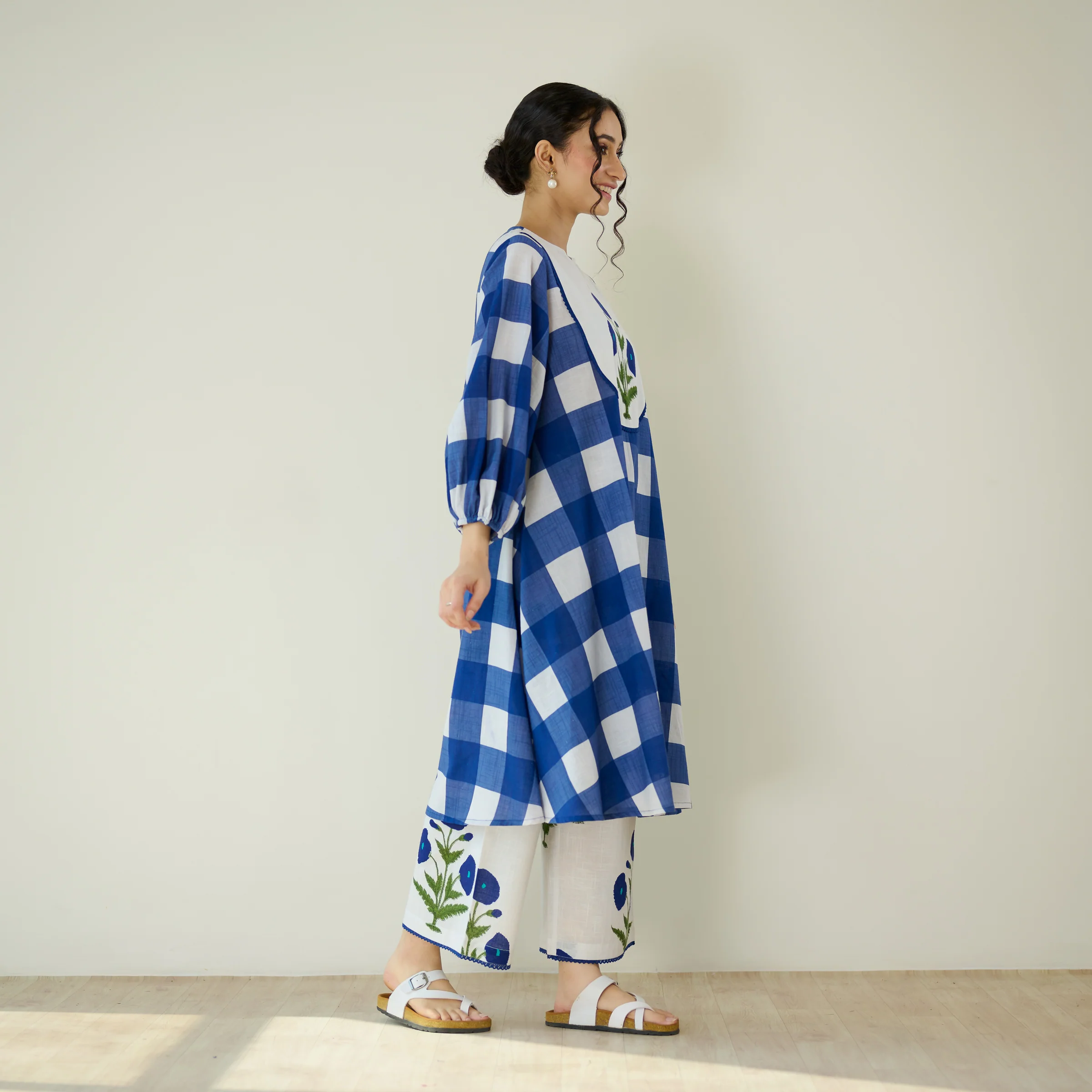 Old School Slub Cotton Kurta Set - Classic Indigo - Image 6