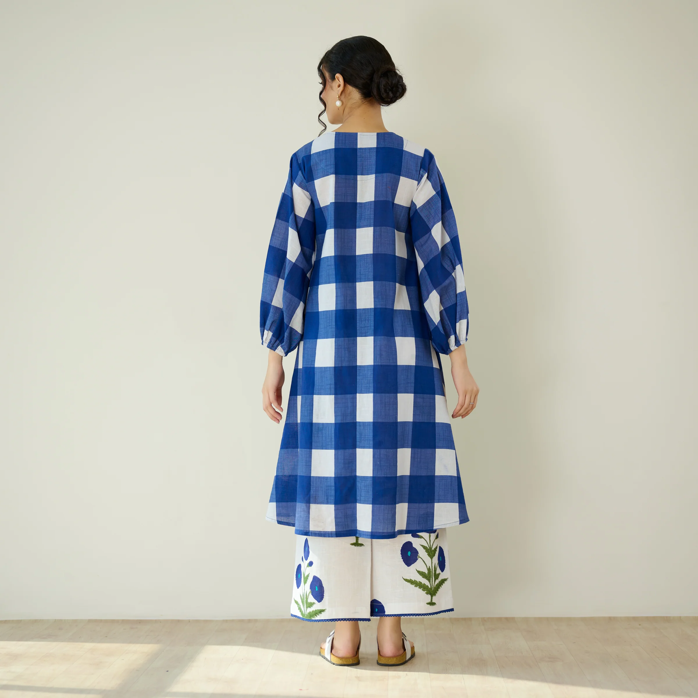 Old School Slub Cotton Kurta Set - Classic Indigo - Image 7