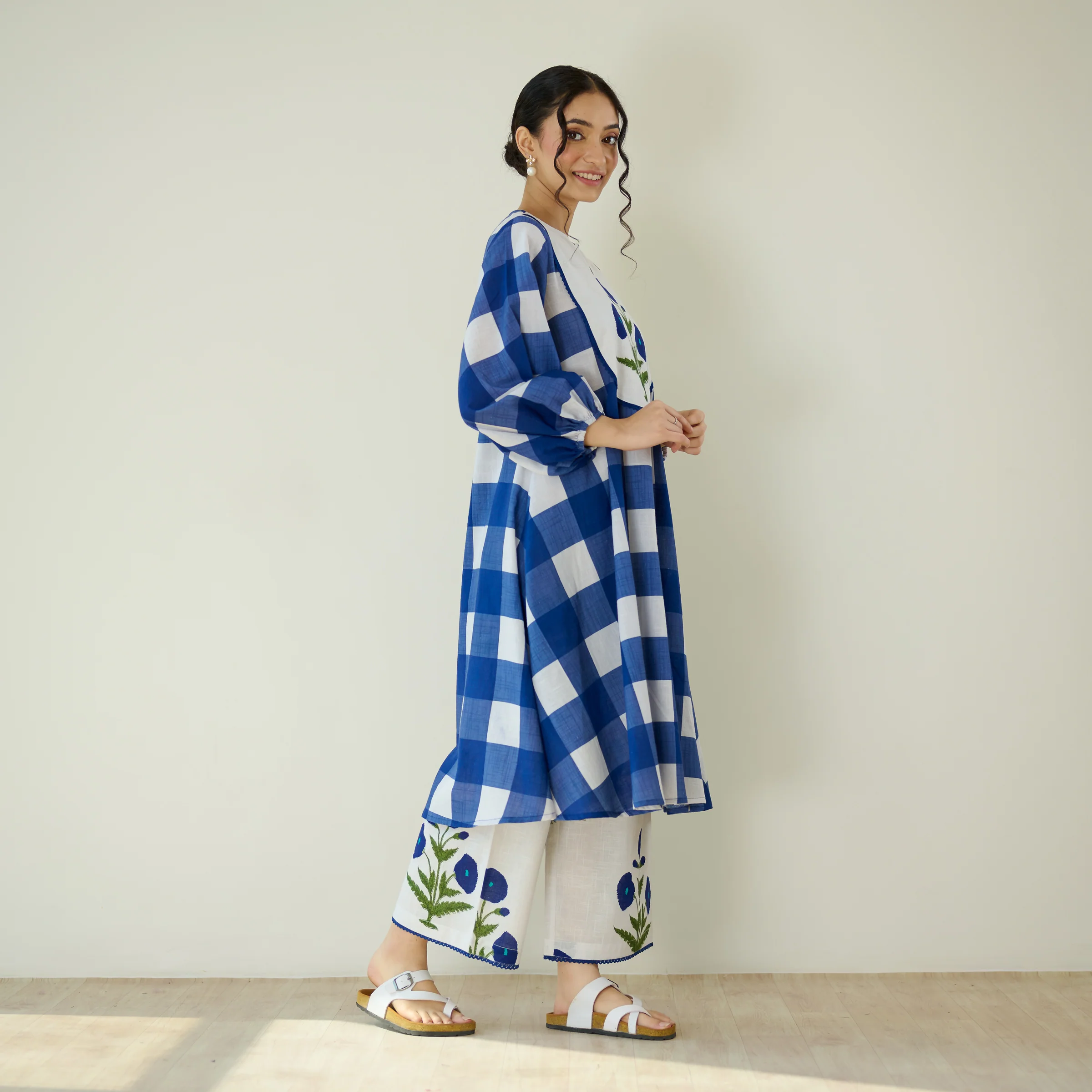 Old School Slub Cotton Kurta Set - Classic Indigo - Image 8