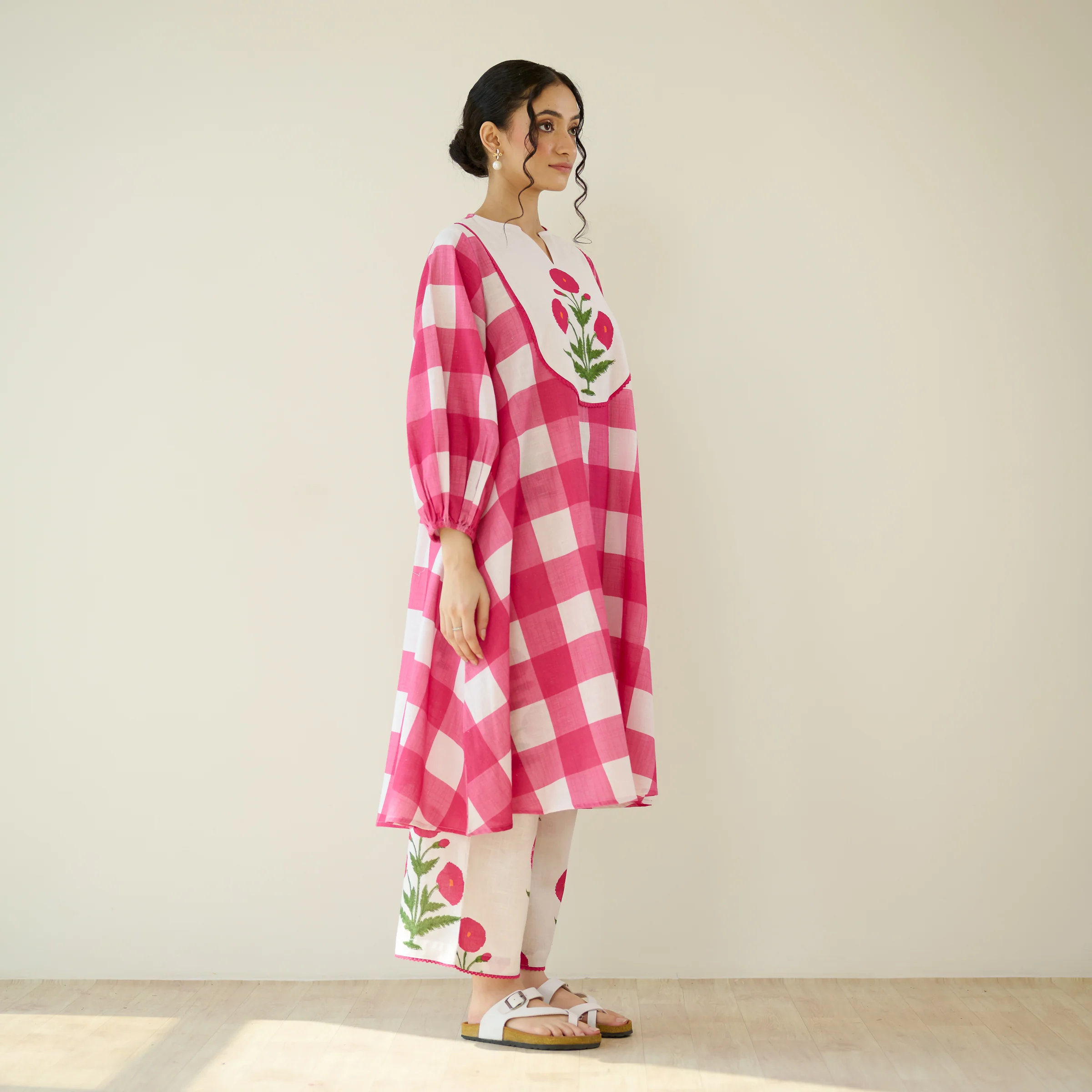 Old School Slub Cotton Kurta Set - Rose Pink - Image 5