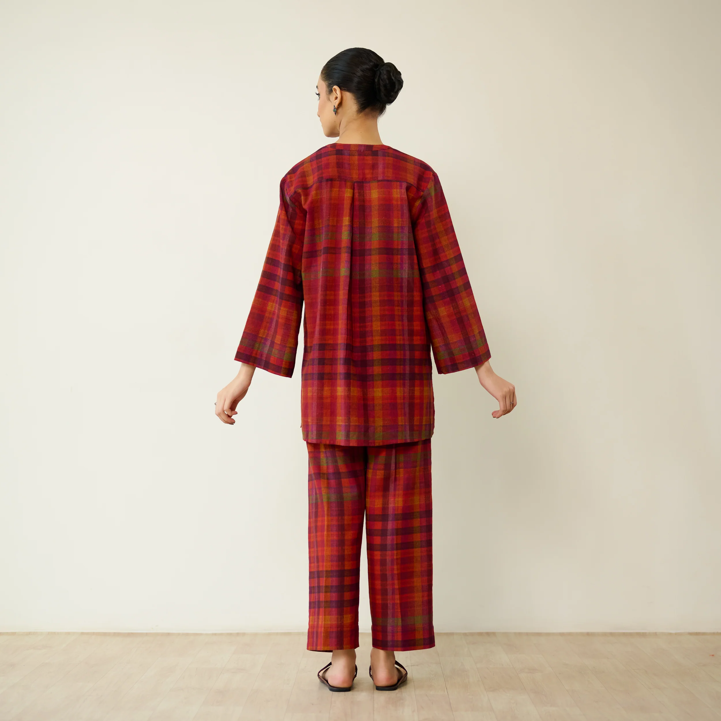 Ora Pure Slub Cotton Co-ord Set - Violet - Image 4