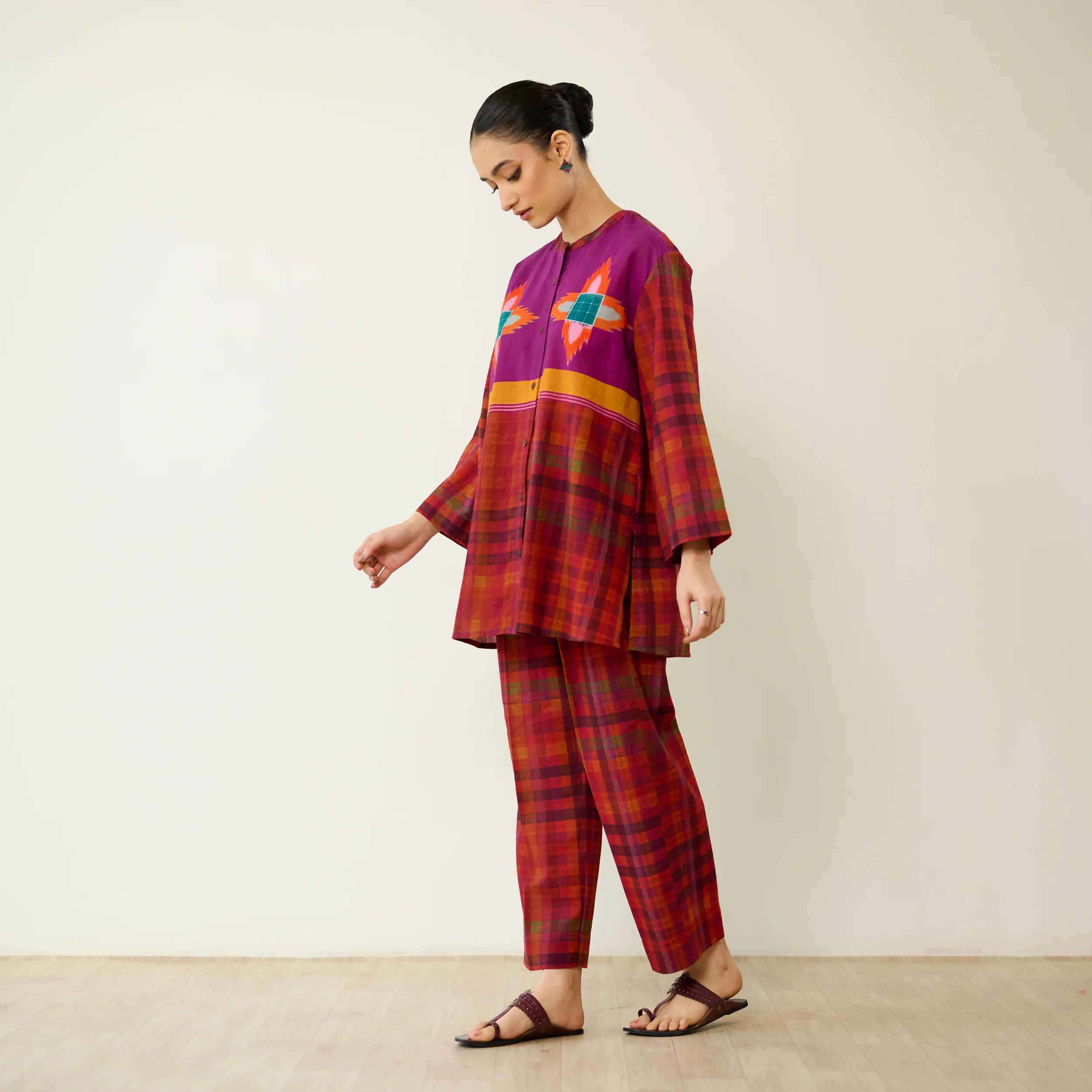 Ora Pure Slub Cotton Co-ord Set - Violet - Image 5