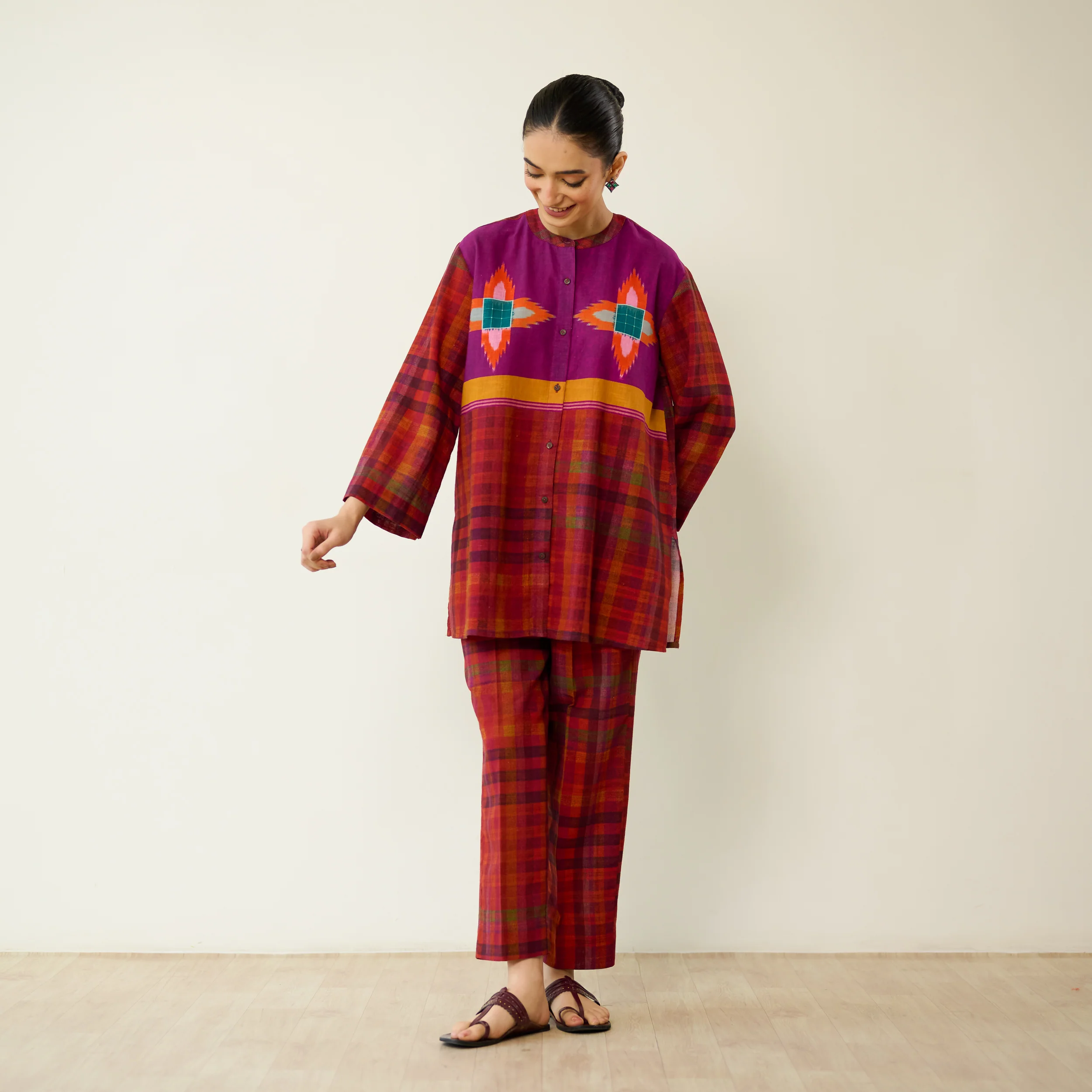 Ora Pure Slub Cotton Co-ord Set - Violet - Image 8