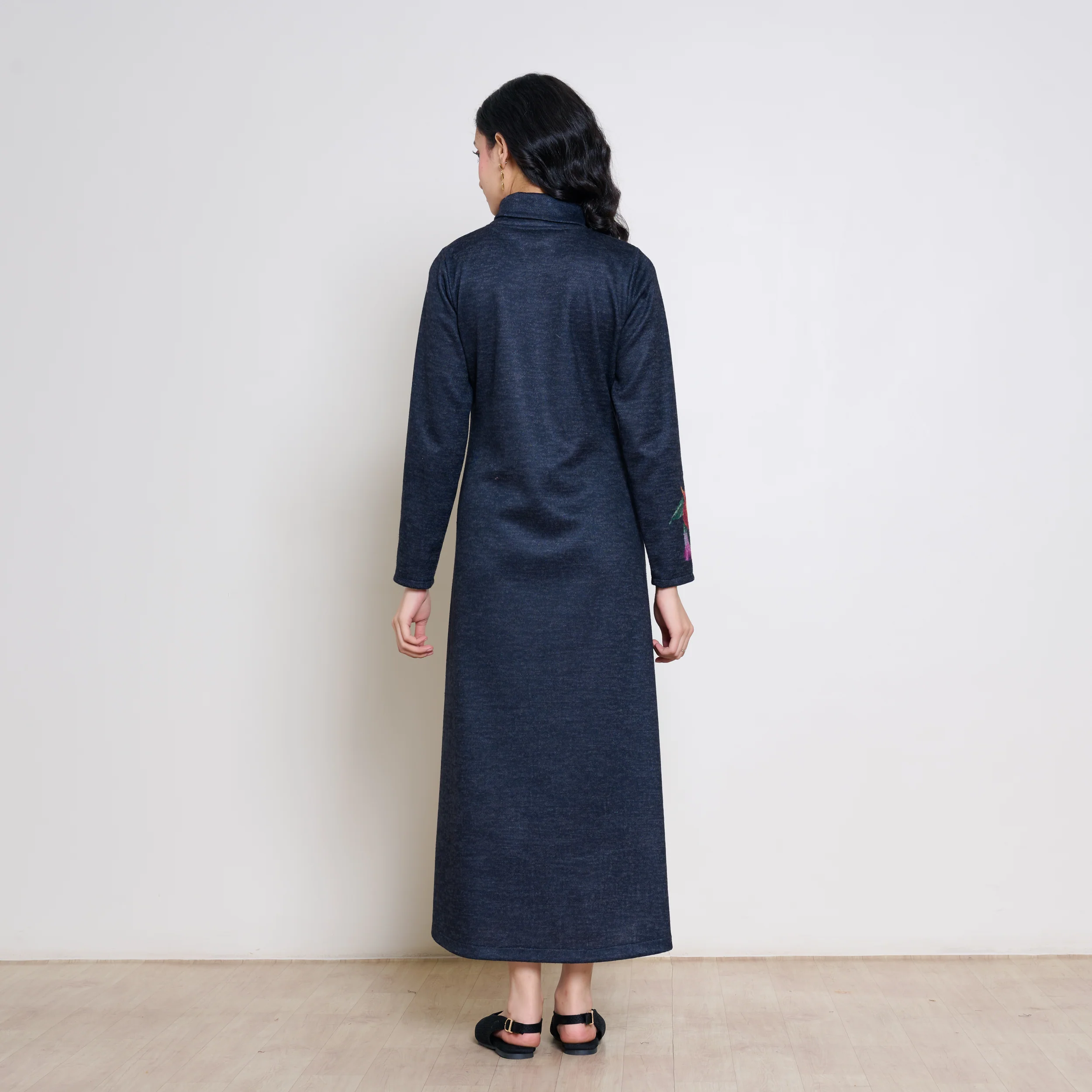 Orchid Woollen Statement Dress - Black - Image 3