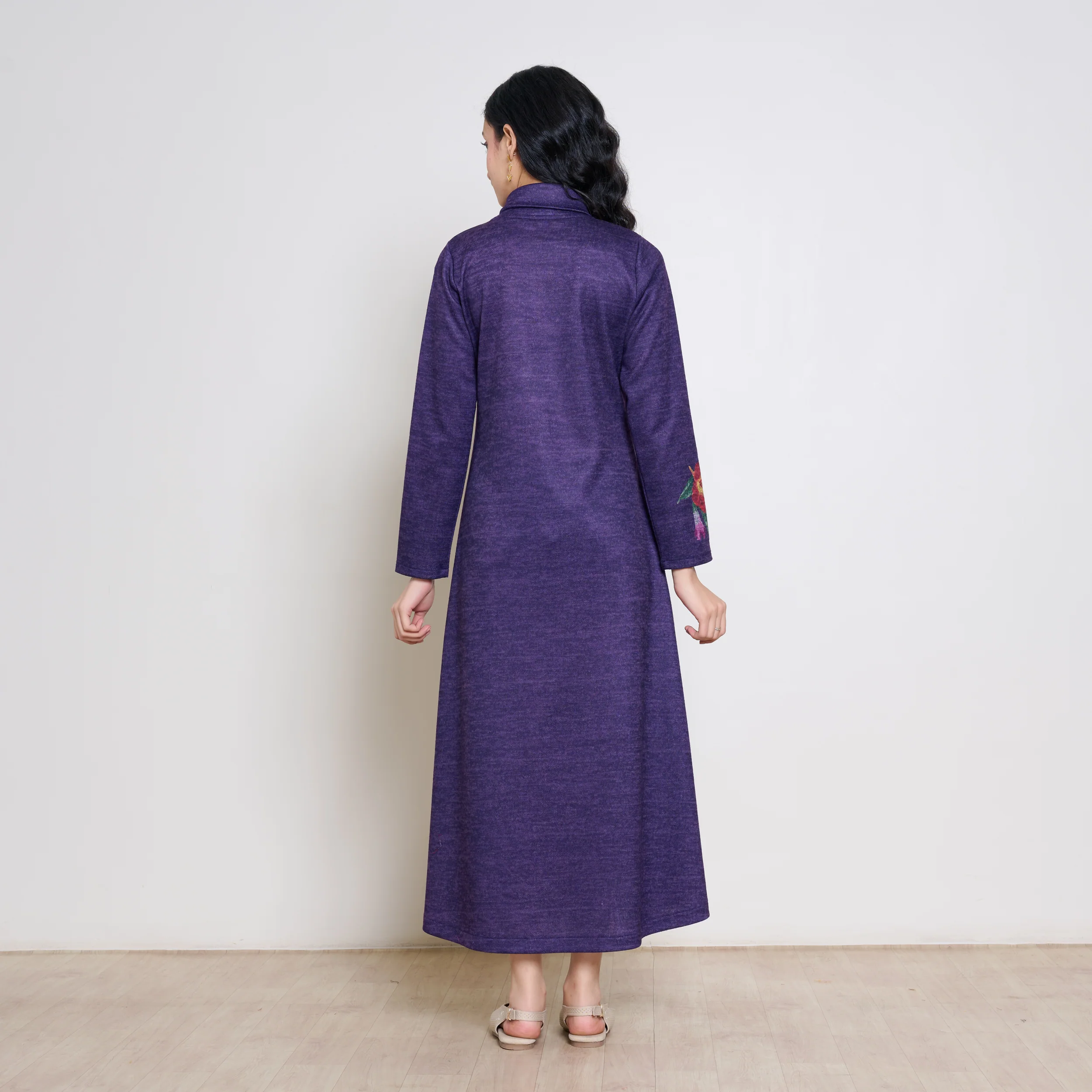 Orchid Woollen Statement Dress - Violet - Image 3
