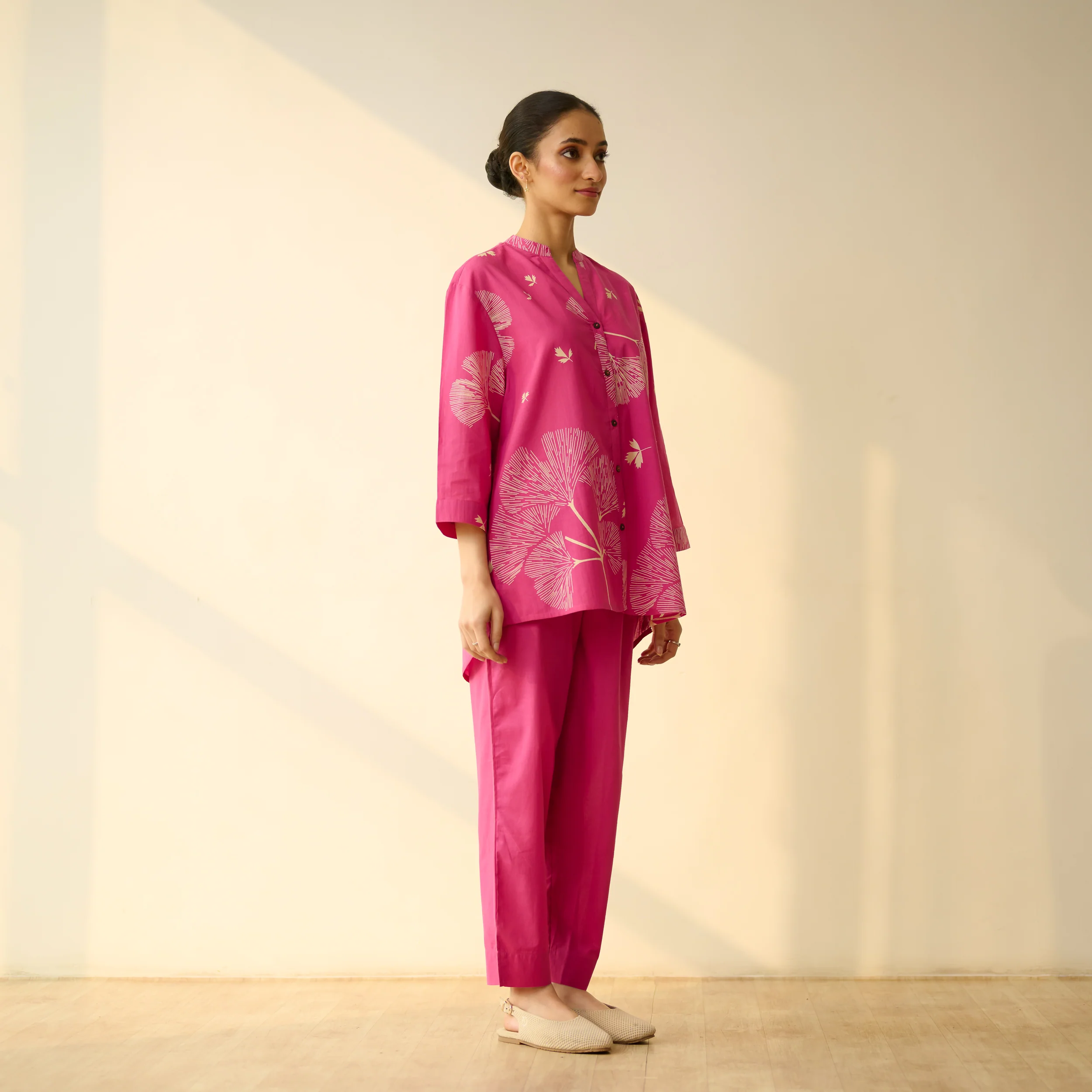 Palm Cotton Coord Set - Pink - Image 6