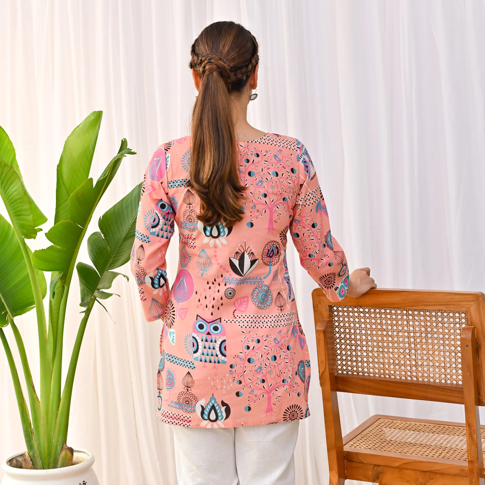 Peach Owl Printed Tunic - Image 6