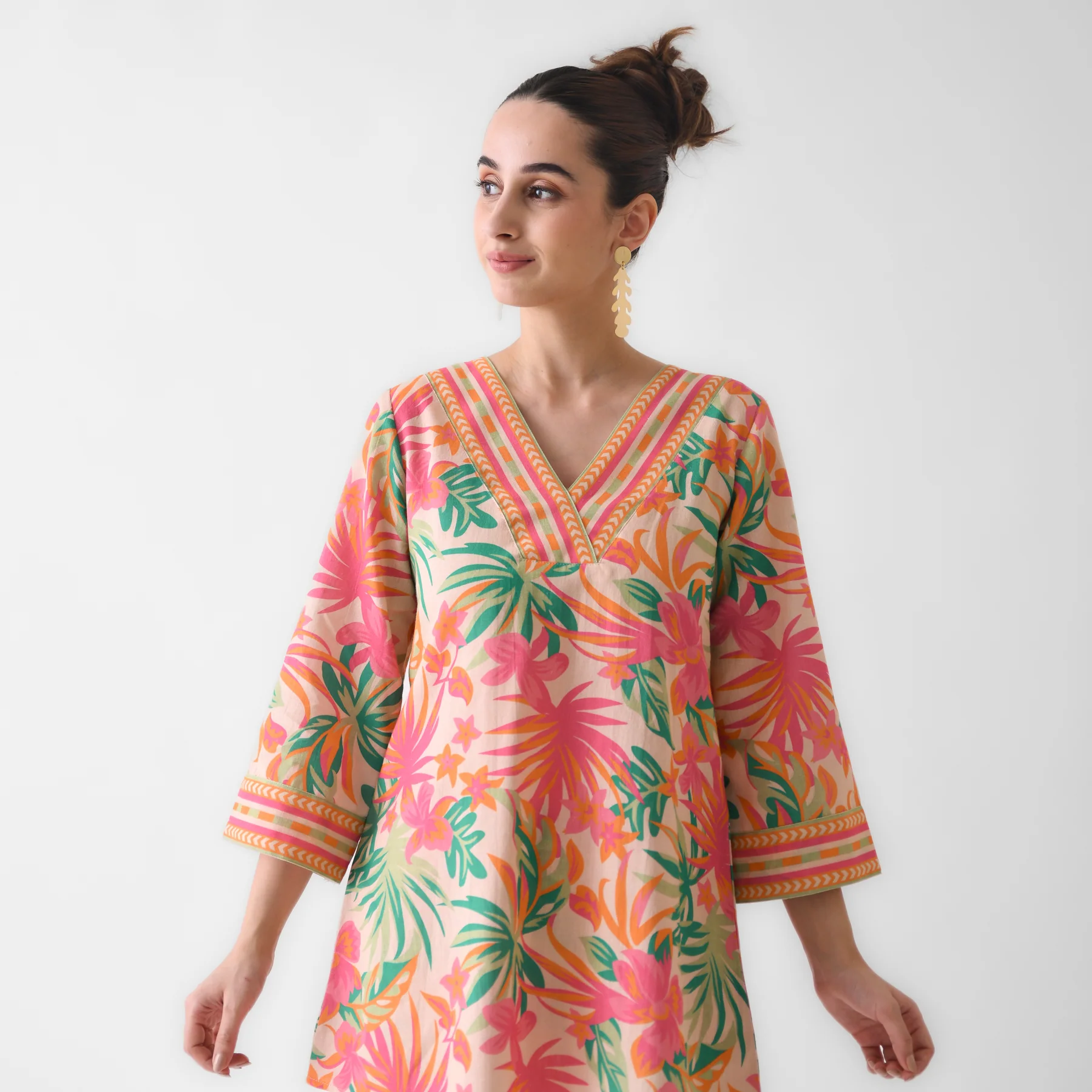 Peach Tropical Cotton Co-ord Set - Image 2