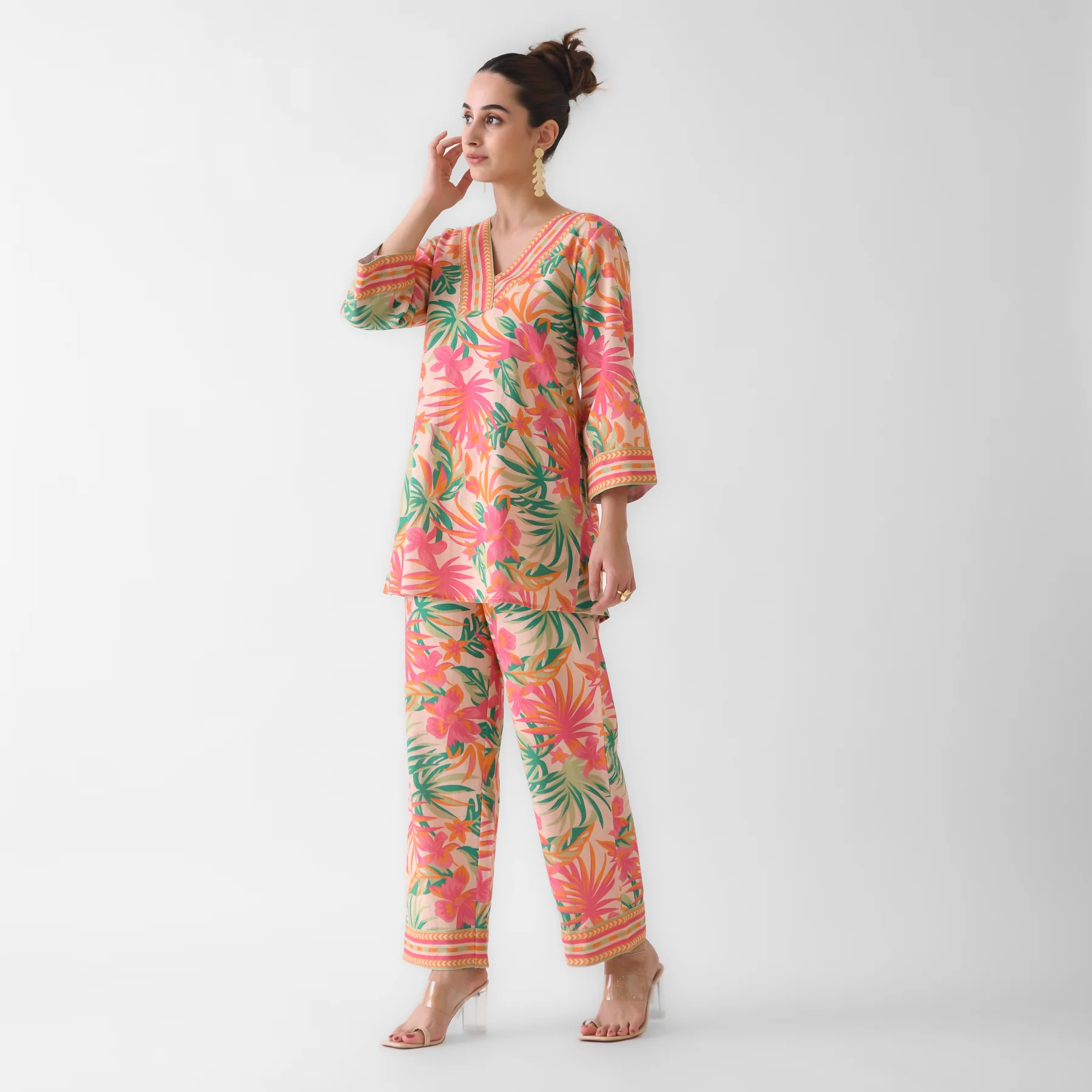 Peach Tropical Cotton Co-ord Set - Image 6